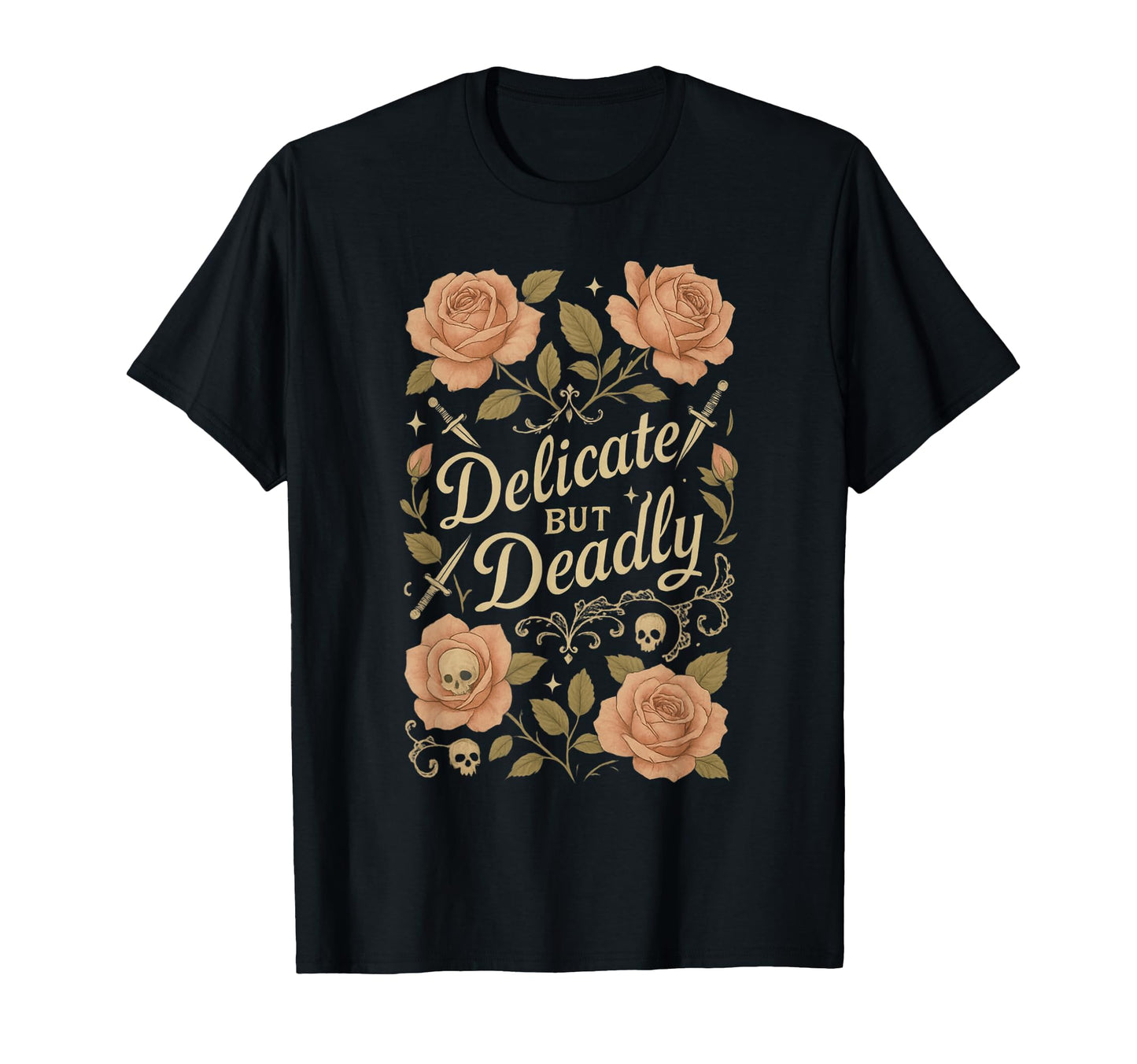 Delicate But Deadly Coquette T-Shirt - Minimalist Print for Adults - T-Shirt, Sweatshirt, Hoodie