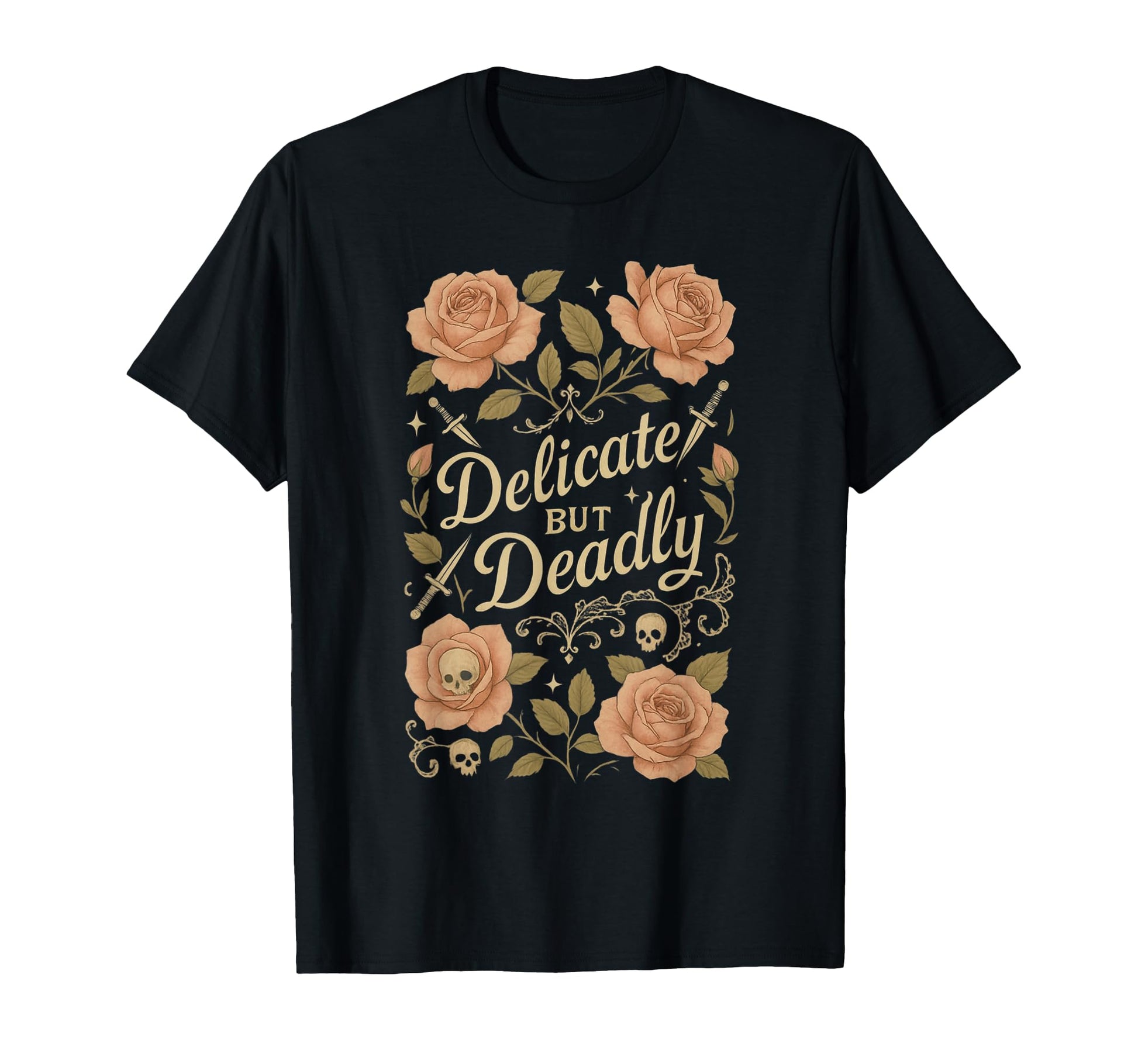 Delicate But Deadly Coquette T-Shirt - Minimalist Print for Adults - T-Shirt, Sweatshirt, Hoodie