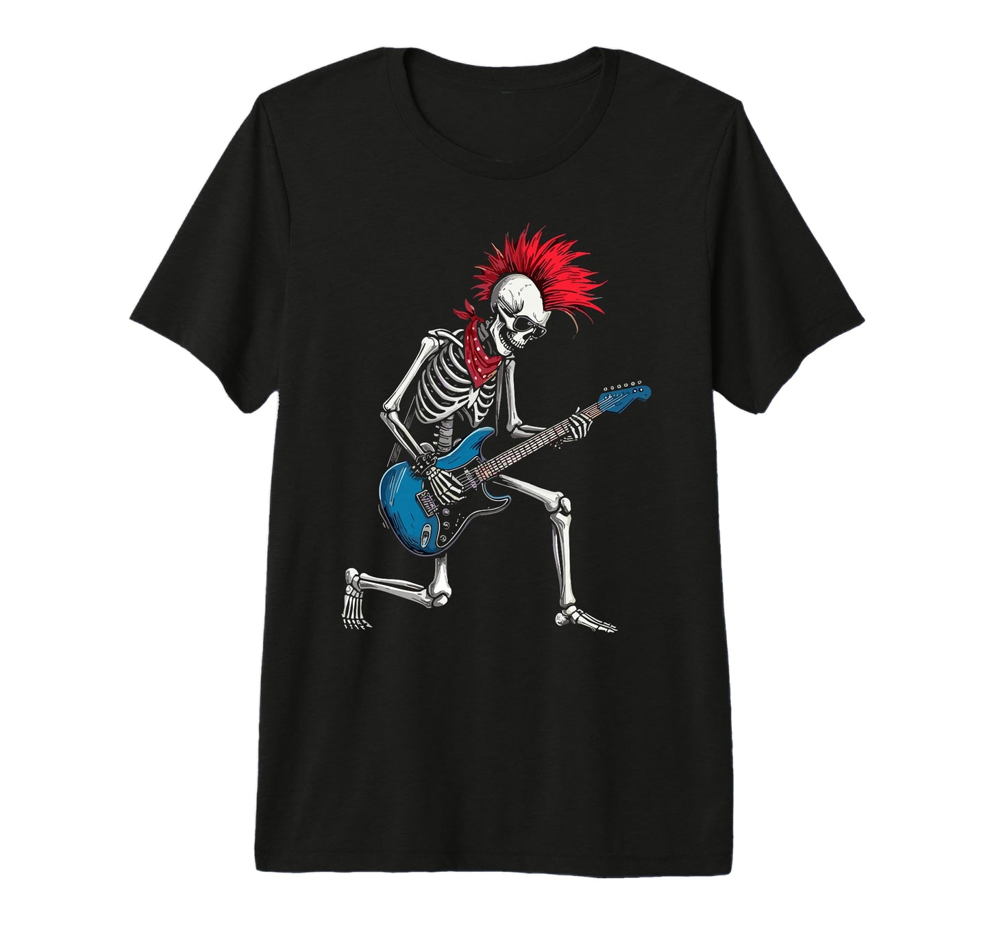 Funny Skeleton Playing Guitar Usa T-Shirt - Unique Graphic for Adults - T-Shirt, Sweatshirt, Hoodie