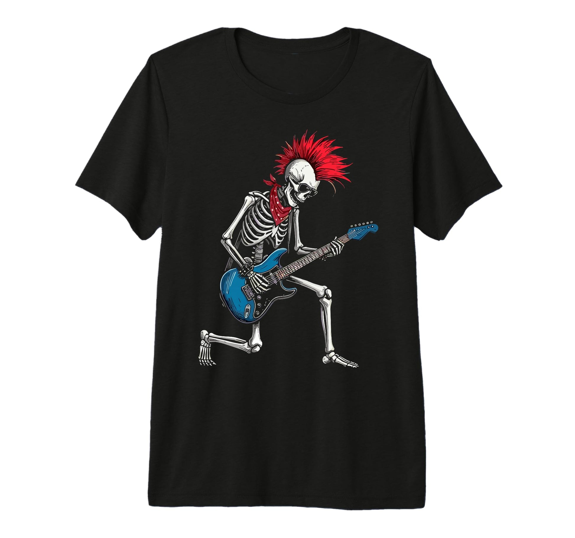 Funny Skeleton Playing Guitar Usa T-Shirt - Unique Graphic for Adults - T-Shirt, Sweatshirt, Hoodie