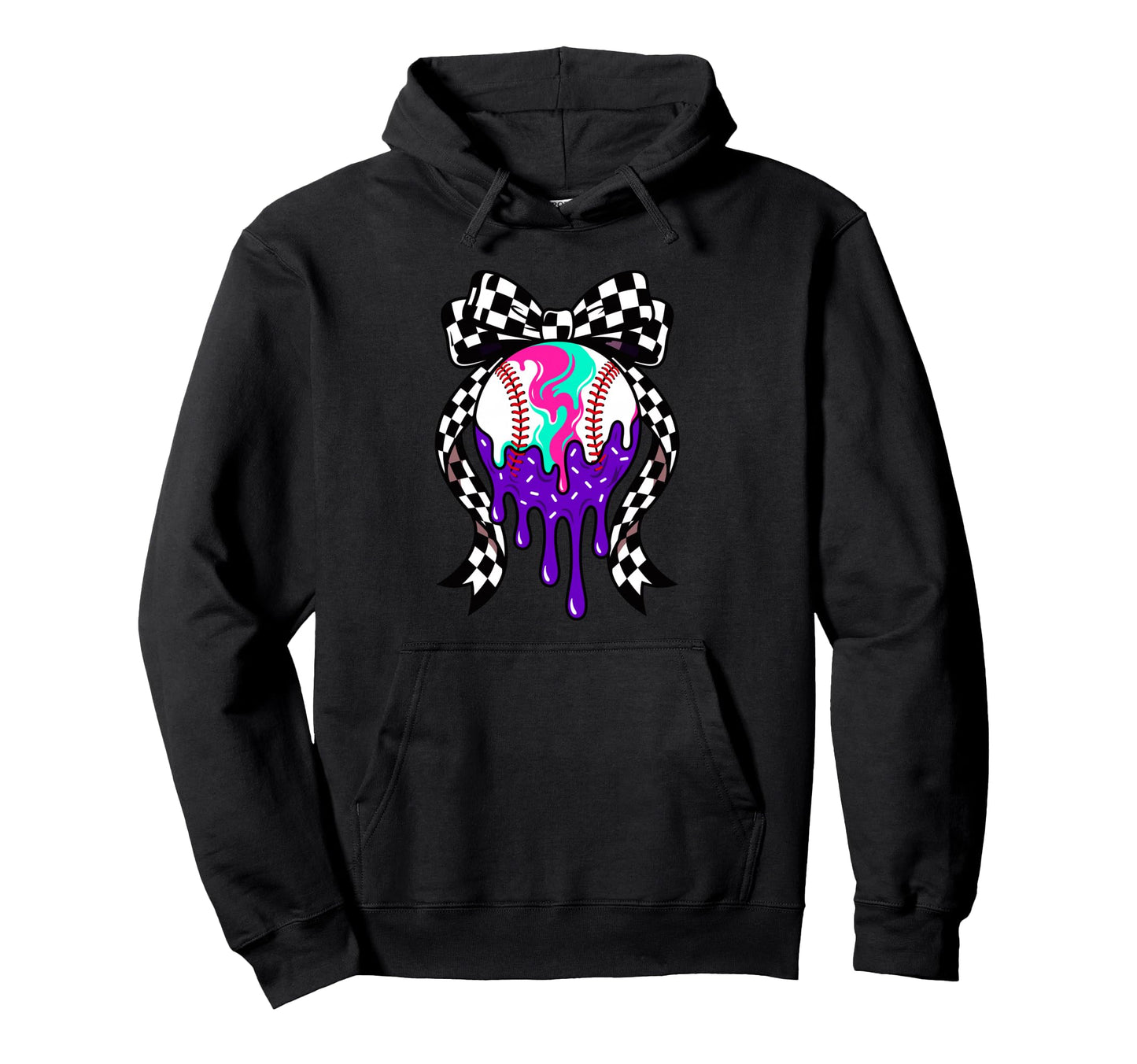 Softball Coquette Bow Dripping Slime Hoodie - Streetwear Style Men Women - T-Shirt, Sweatshirt, Hoodie