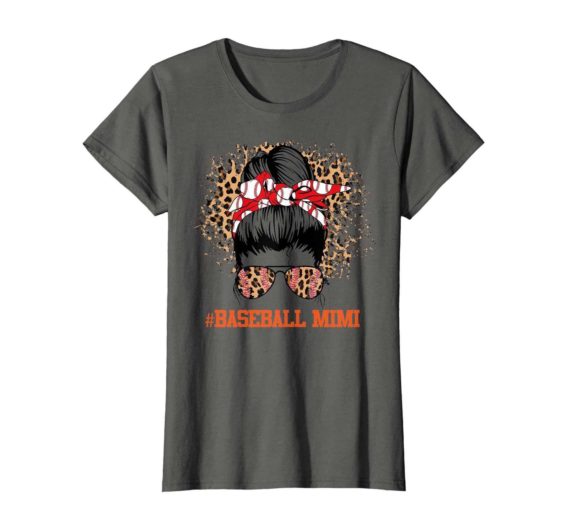 Womens Bleached Baseball Mimi Leopard T-Shirt - Trendy Graphic for Adults - T-Shirt, Sweatshirt, Hoodie