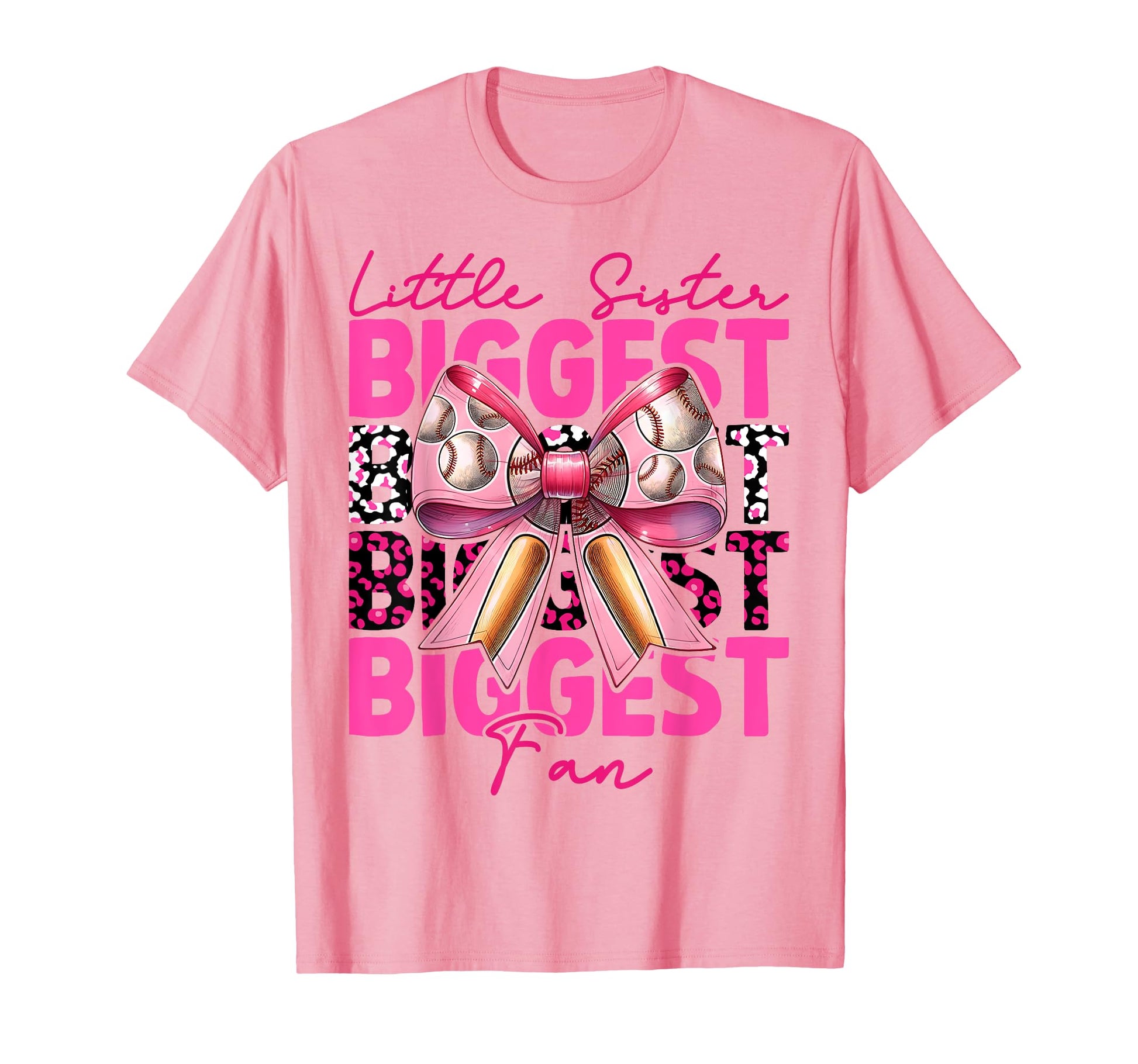 Baseball Sister Coquette Bow Little T-Shirt - Trendy Graphic for Adults - T-Shirt, Sweatshirt, Hoodie
