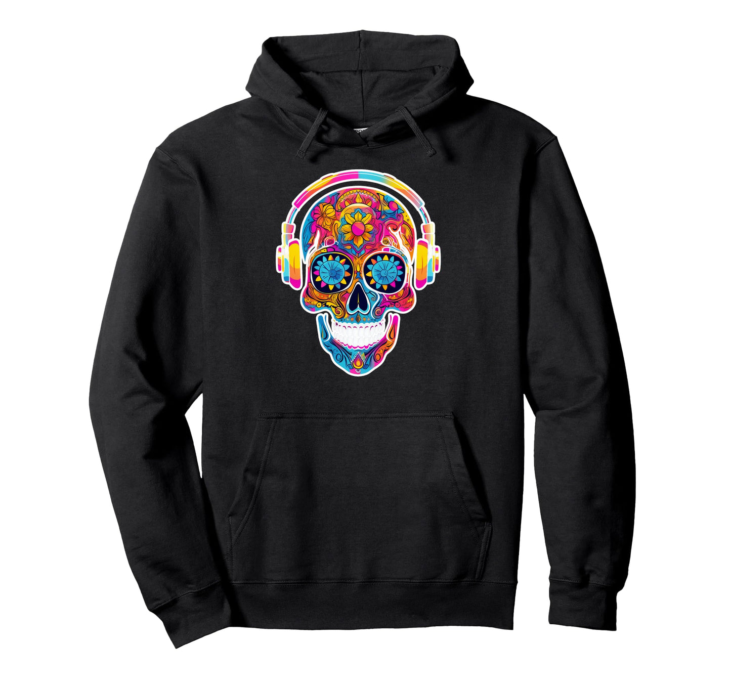 Psychedelic Sugar Skull Sixty Hoodie - Trendy Graphic for Adults - T-Shirt, Sweatshirt, Hoodie