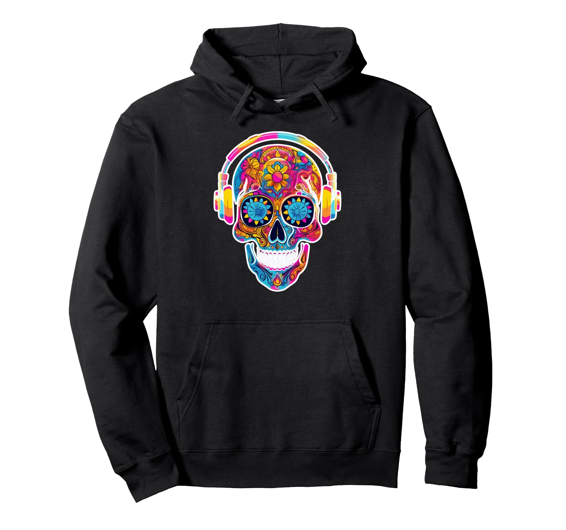 Psychedelic Sugar Skull Sixty Hoodie - Trendy Graphic for Adults - T-Shirt, Sweatshirt, Hoodie
