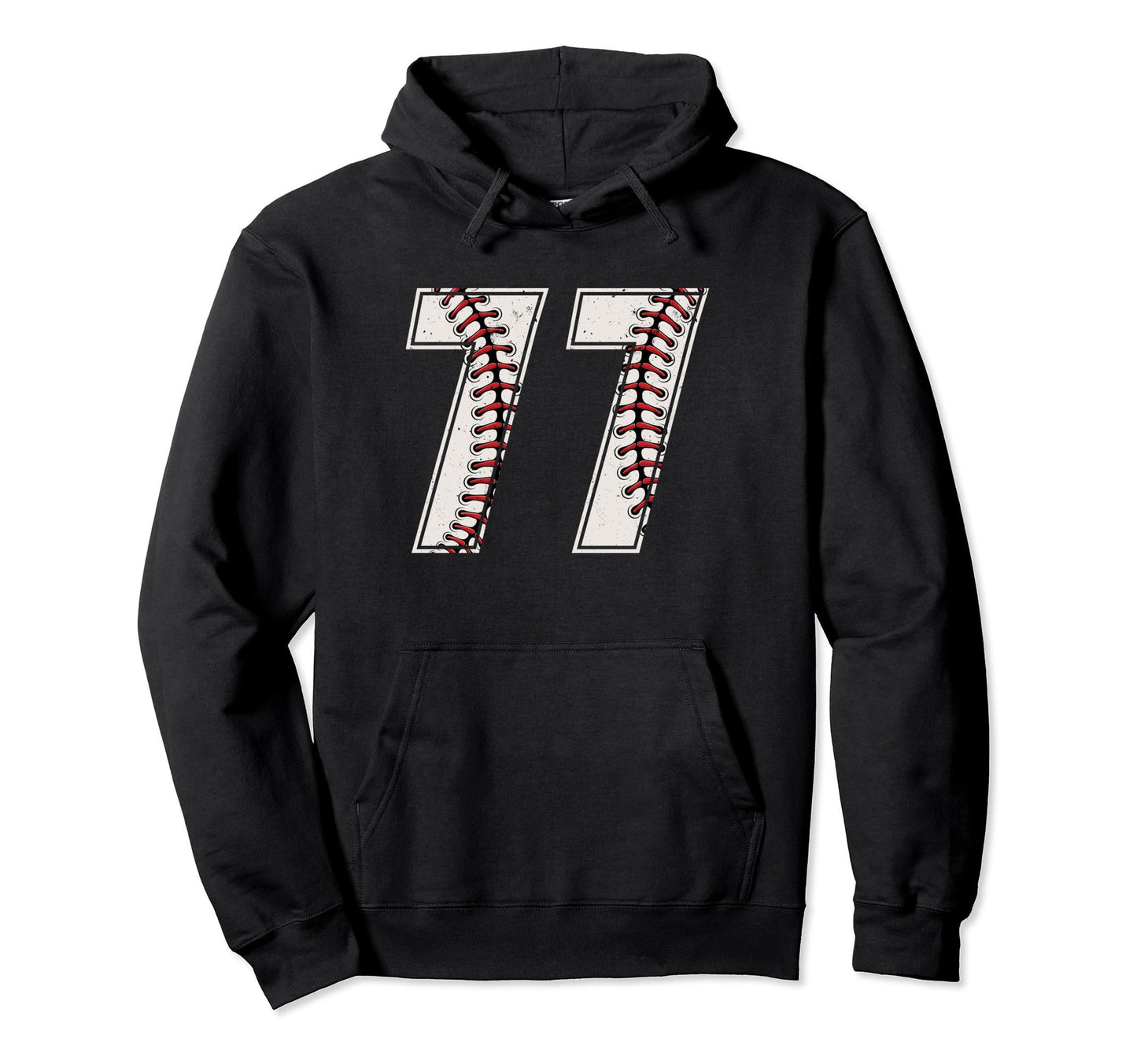 Baseball Player Number 77 Seventy Hoodie - Novelty Apparel for Adults - T-Shirt, Sweatshirt, Hoodie