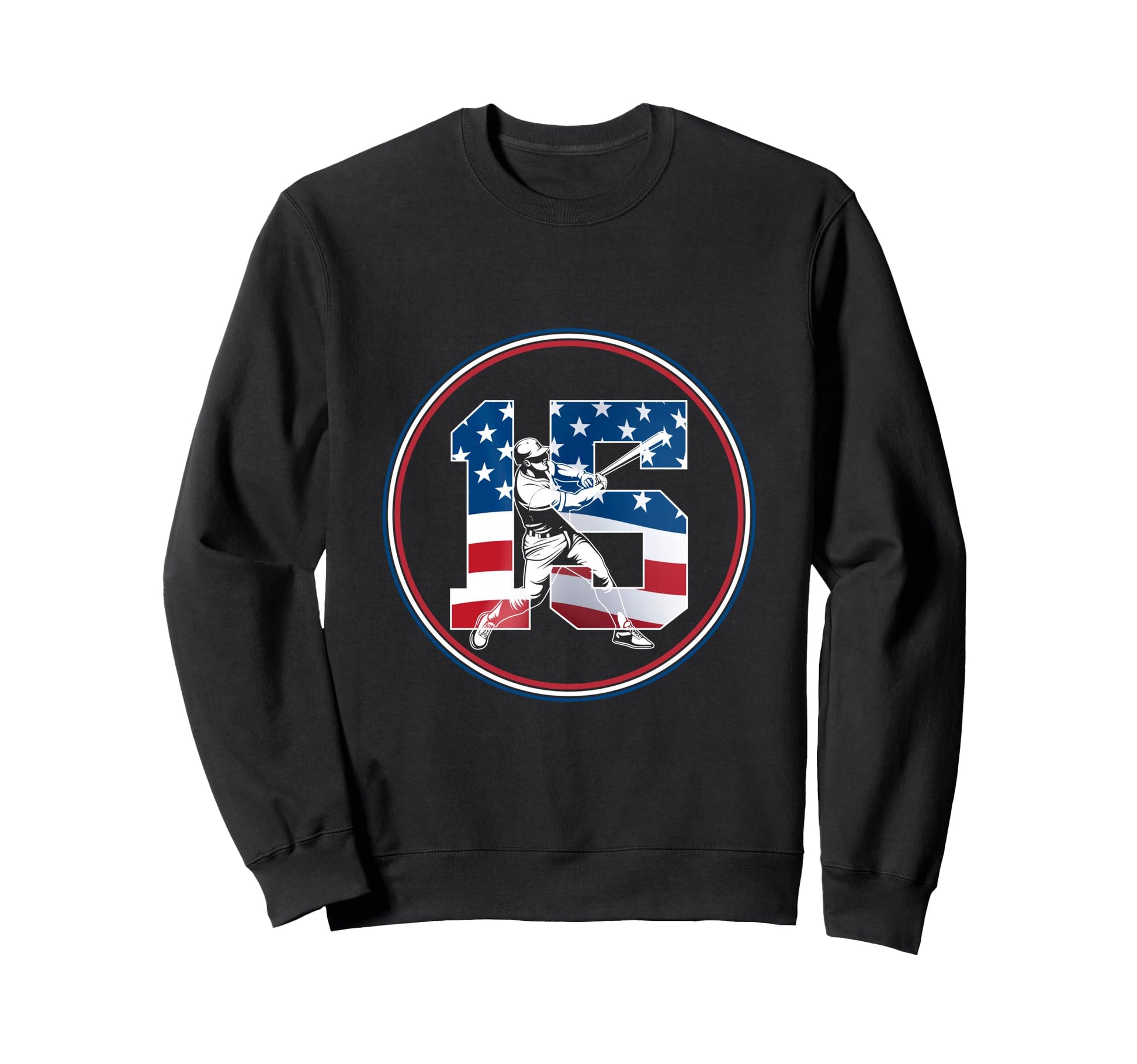 Number 15 Years Baseball 15Th Birthday Sweatshirt - Minimalist Print Unisex - T-Shirt, Sweatshirt, Hoodie
