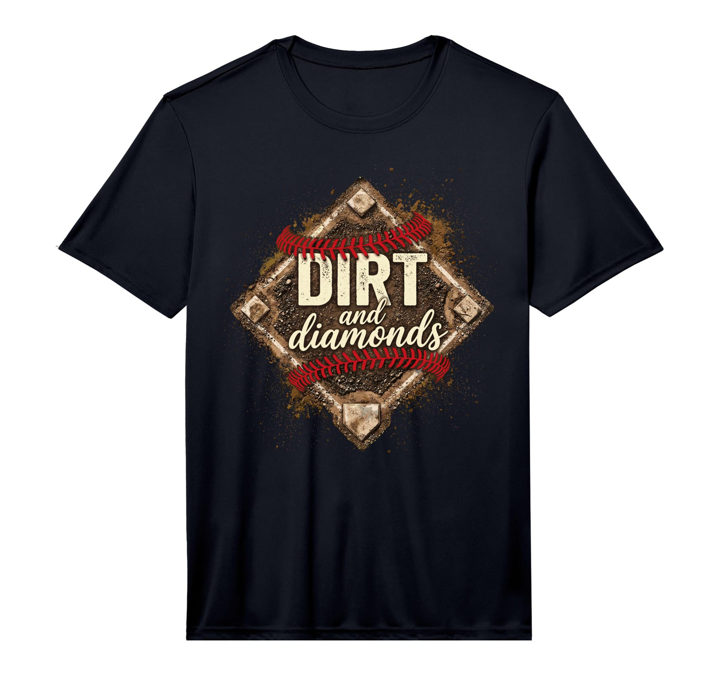 Softball Dirt And Diamonds Mom Grandma T-Shirt - Trendy Graphic Unisex - T-Shirt, Sweatshirt, Hoodie