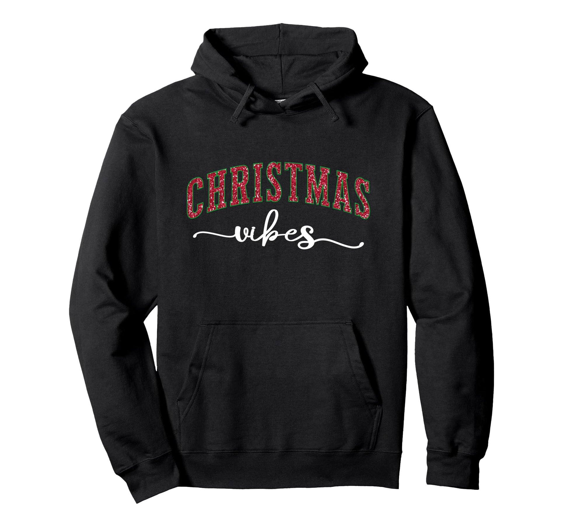 Vibes Festive Typography Holiday Hoodie - Novelty Apparel Unisex - T-Shirt, Sweatshirt, Hoodie