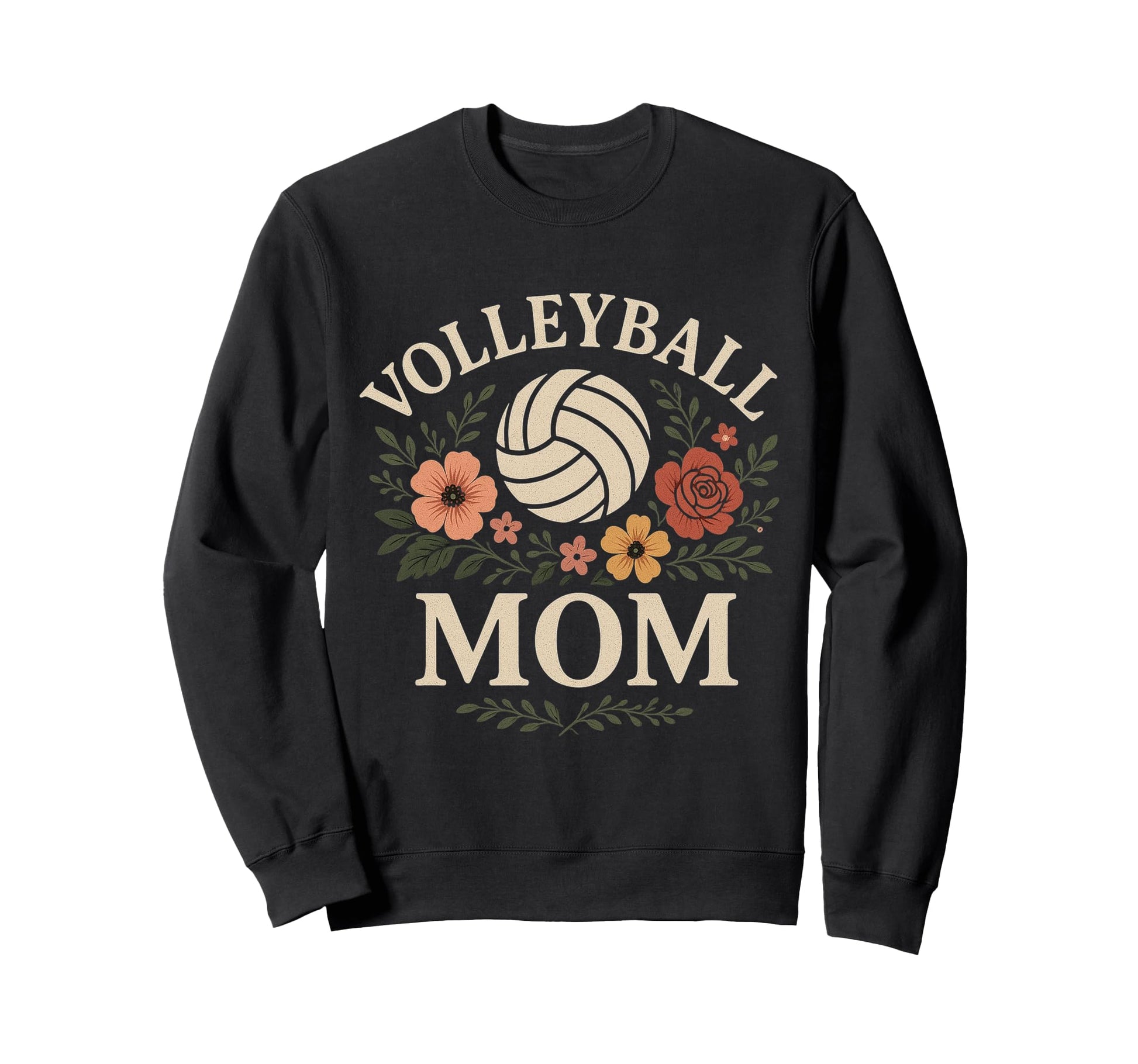 Volleyball Mom Typography Proud Sweatshirt - Aesthetic Graphic Men Women - T-Shirt, Sweatshirt, Hoodie