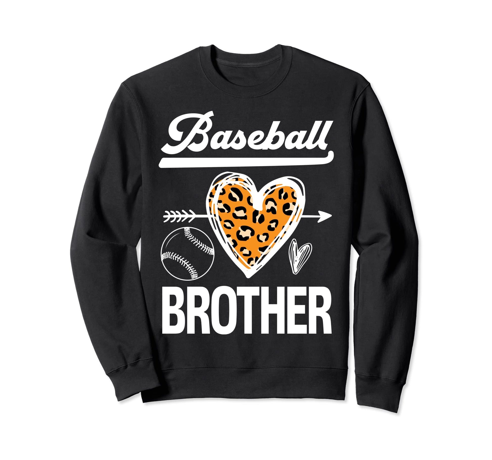 Baseball Brother Leopard Baseball Sweatshirt - Graphic Print Men Women - T-Shirt, Sweatshirt, Hoodie