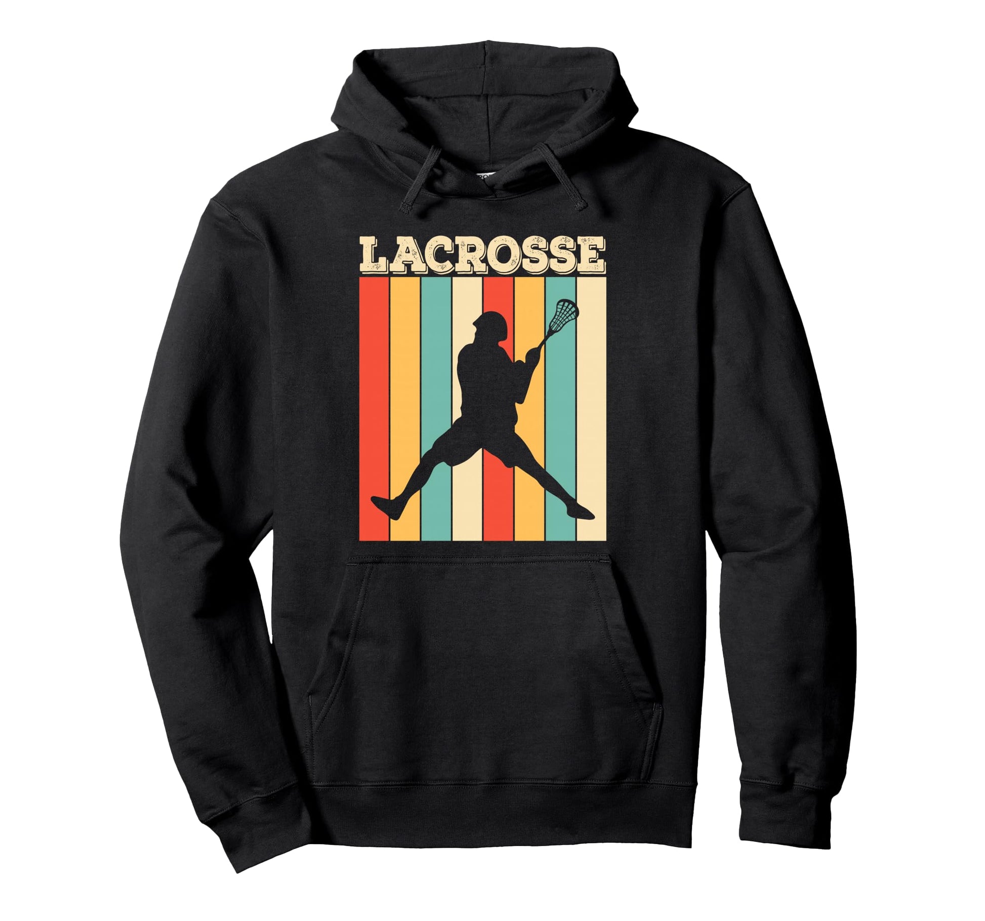 Lacrosse Player Silhouette Sport Hoodie - Unique Graphic Unisex - T-Shirt, Sweatshirt, Hoodie