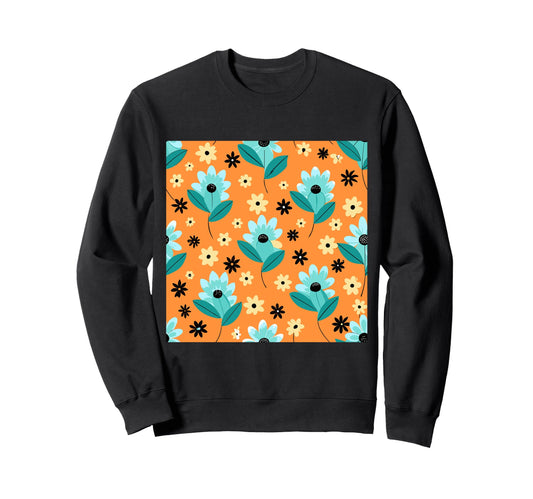 Abstract Floral Pattern Flowers Sweatshirt - Minimalist Print Men Women - T-Shirt, Sweatshirt, Hoodie