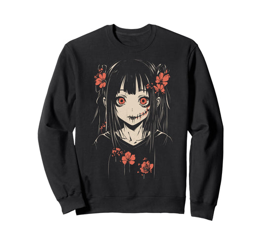 Anime Horror Aesthetic Soft Grunge Waifu Sweatshirt - Graphic Print Unisex - T-Shirt, Sweatshirt, Hoodie
