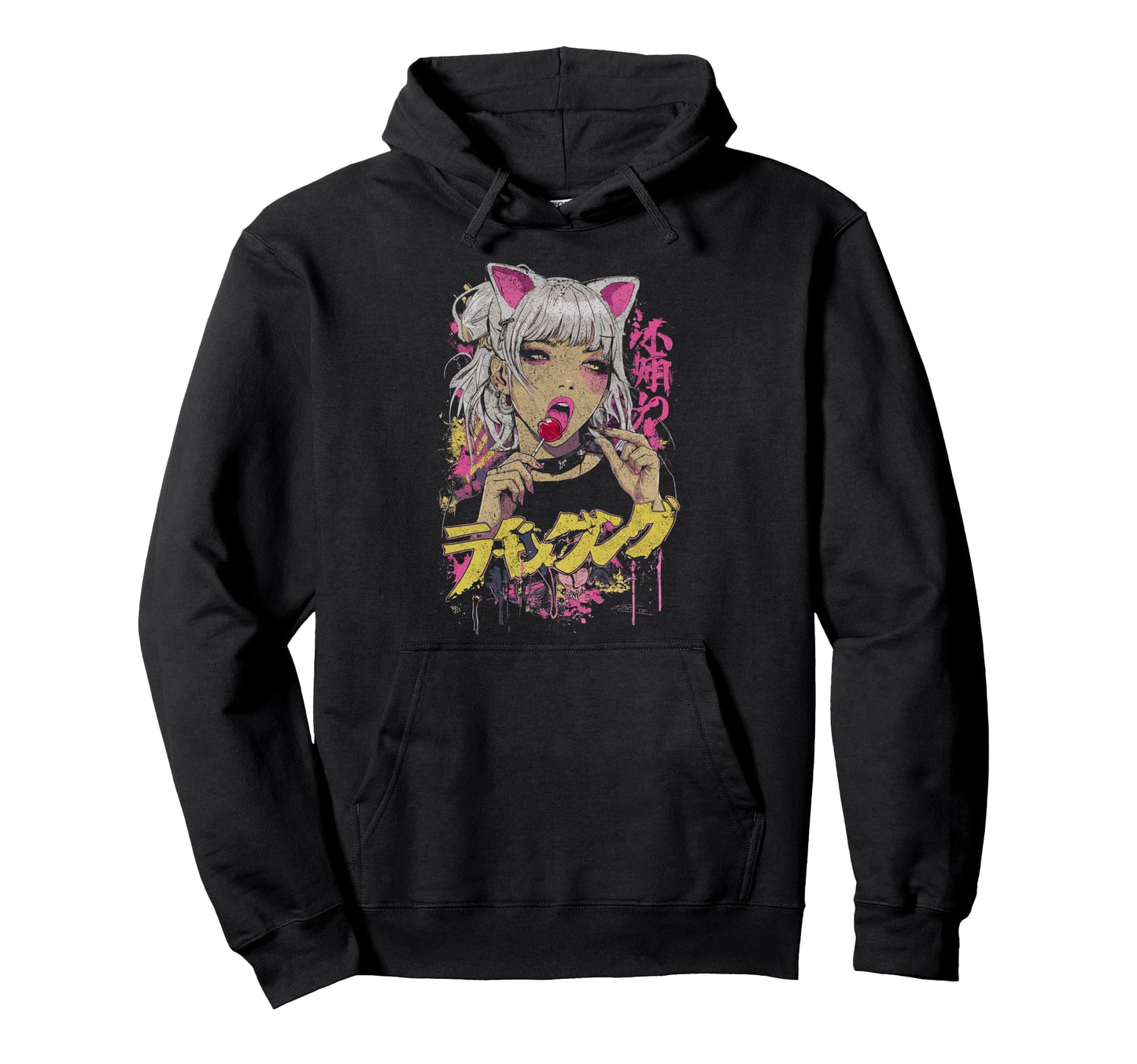 Japanese Streetwear Anime Lolly Hoodie - Minimalist Print Men Women - T-Shirt, Sweatshirt, Hoodie