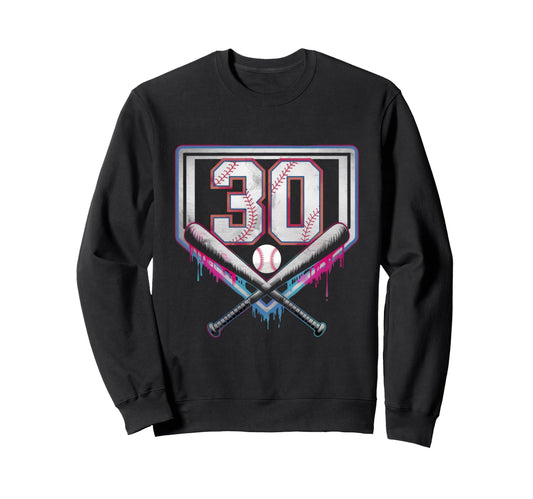 30Th Birthday Baseball Home Ice Cream Sweatshirt - Novelty Apparel Unisex - T-Shirt, Sweatshirt, Hoodie