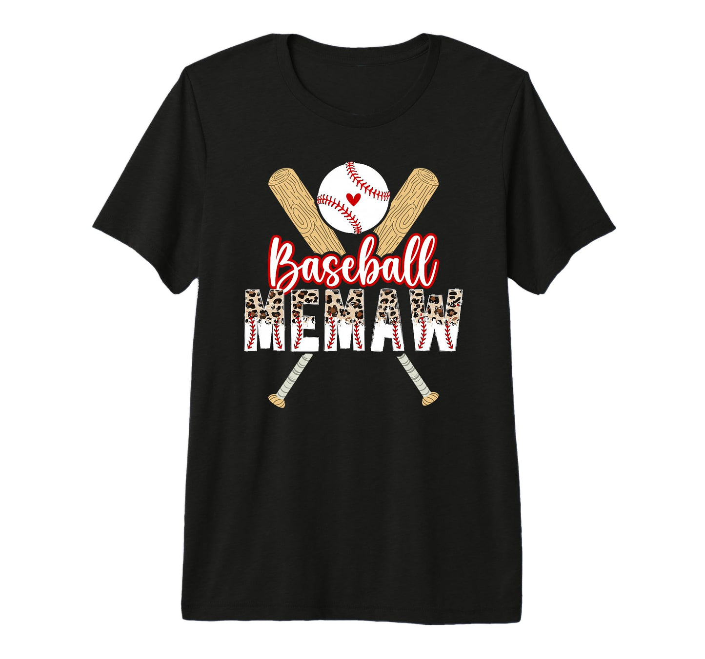 Baseball Memaw Leopard Memaw Baseball T-Shirt - Minimalist Print Men Women - T-Shirt, Sweatshirt, Hoodie