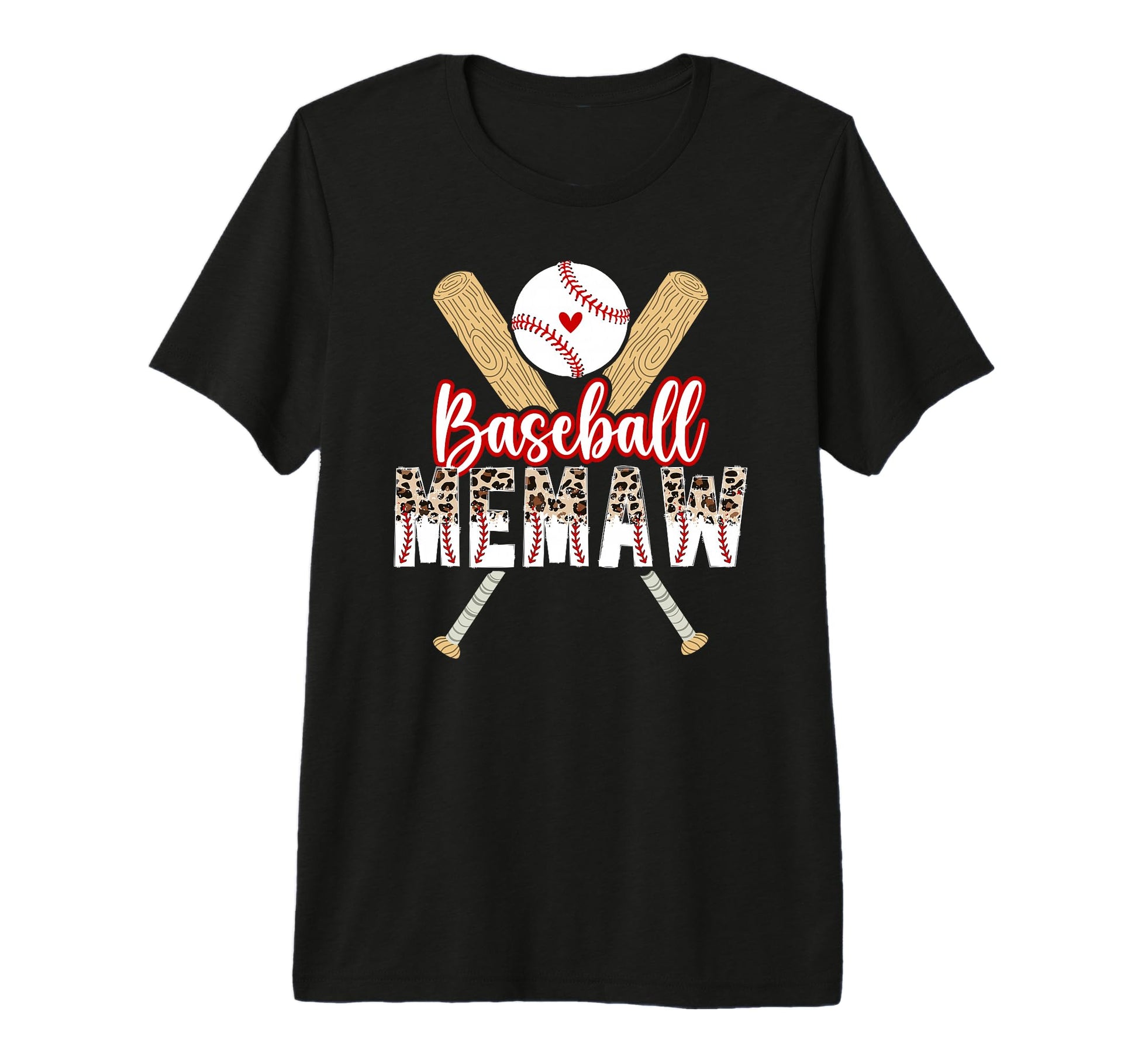 Baseball Memaw Leopard Memaw Baseball T-Shirt - Minimalist Print Men Women - T-Shirt, Sweatshirt, Hoodie