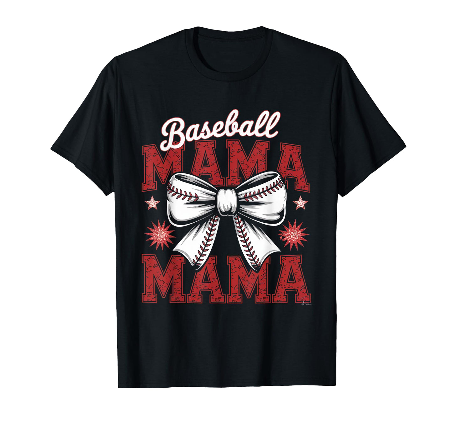 Baseball Mama Coquette Bow Game Day T-Shirt - Novelty Apparel for Adults - T-Shirt, Sweatshirt, Hoodie
