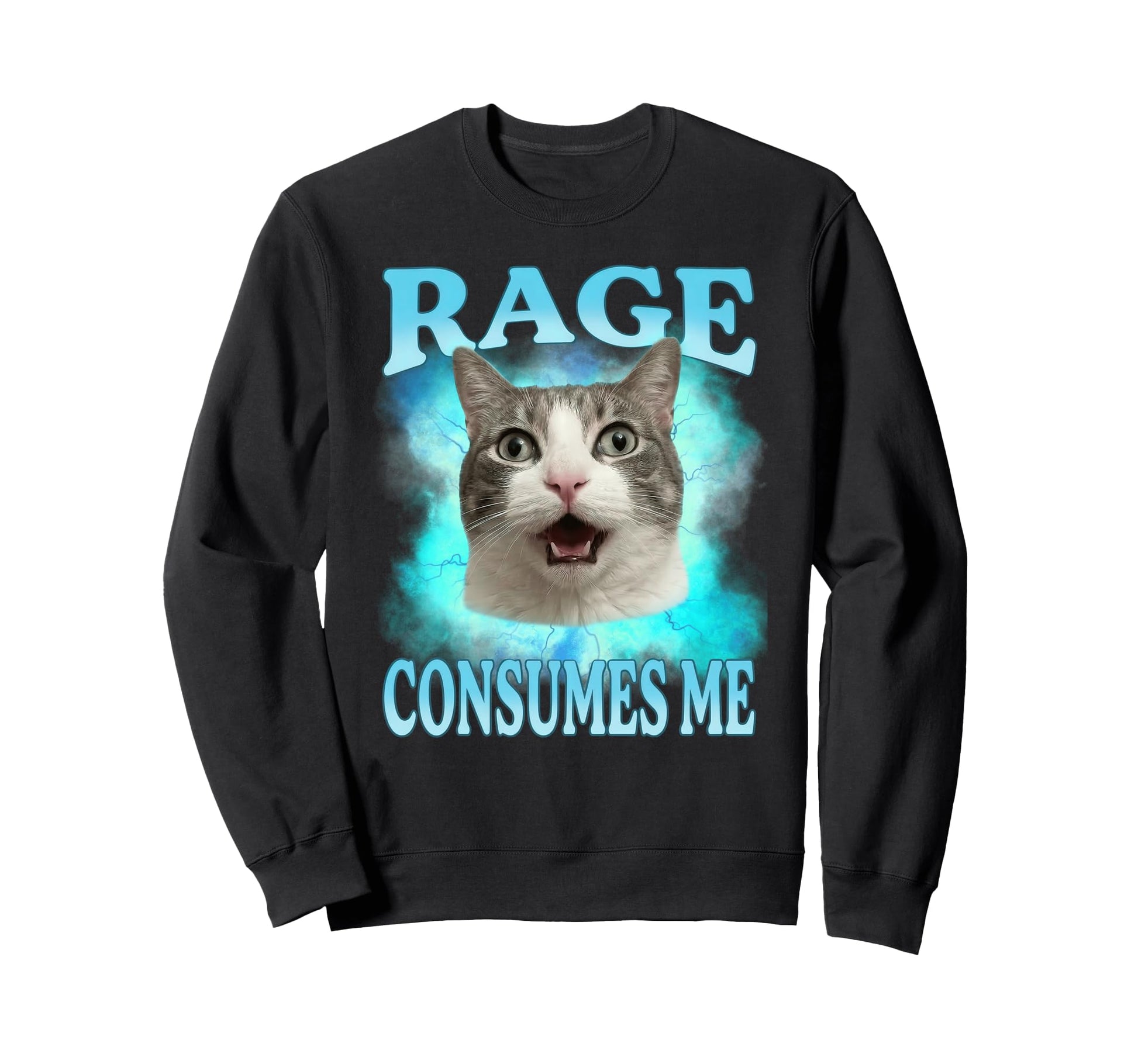 Rage Consumes Me Funny Cat Meme Sweatshirt - Graphic Print Unisex - T-Shirt, Sweatshirt, Hoodie