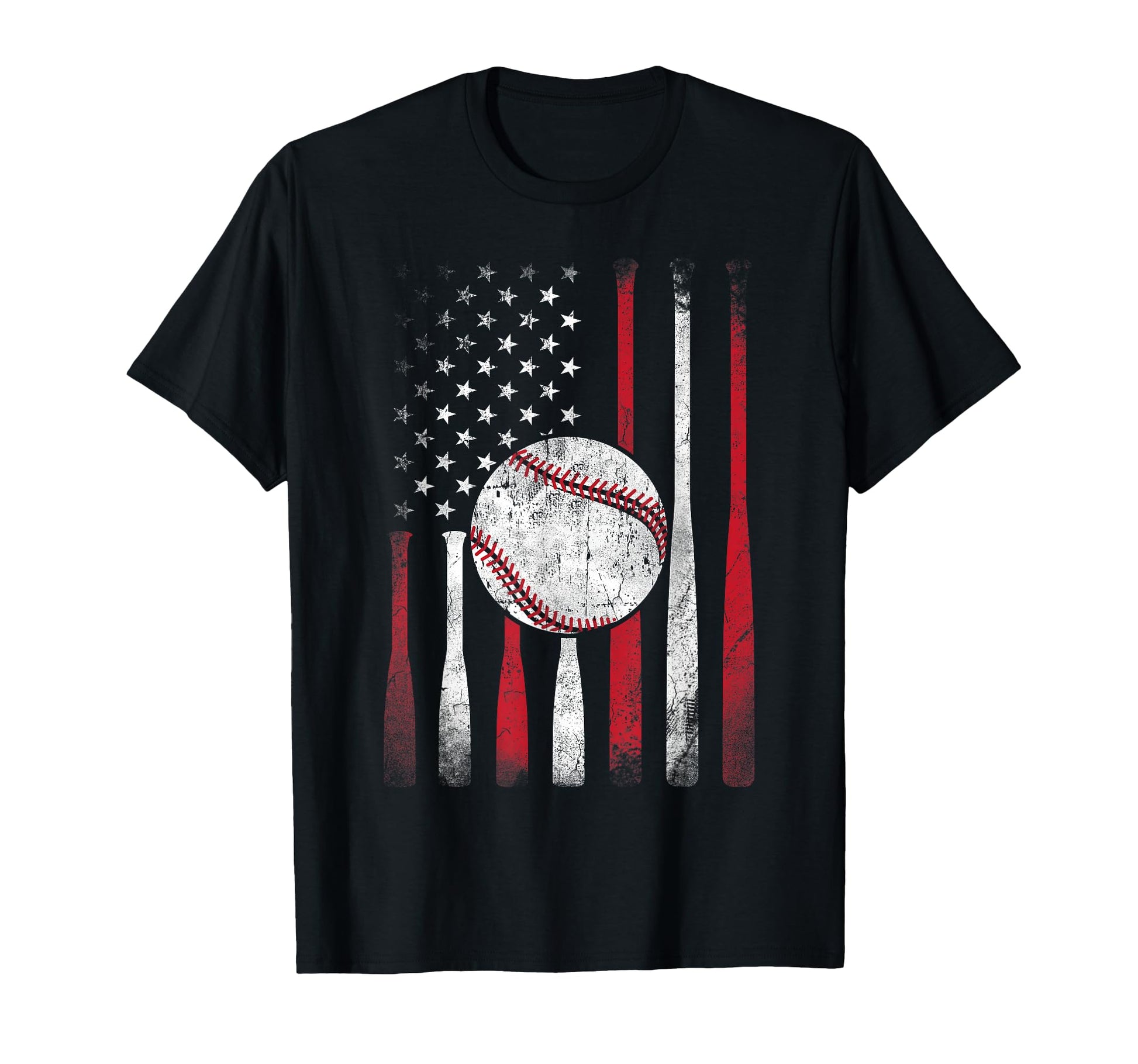 American Flag Baseball Team T-Shirt - Custom Art Print Unisex - T-Shirt, Sweatshirt, Hoodie
