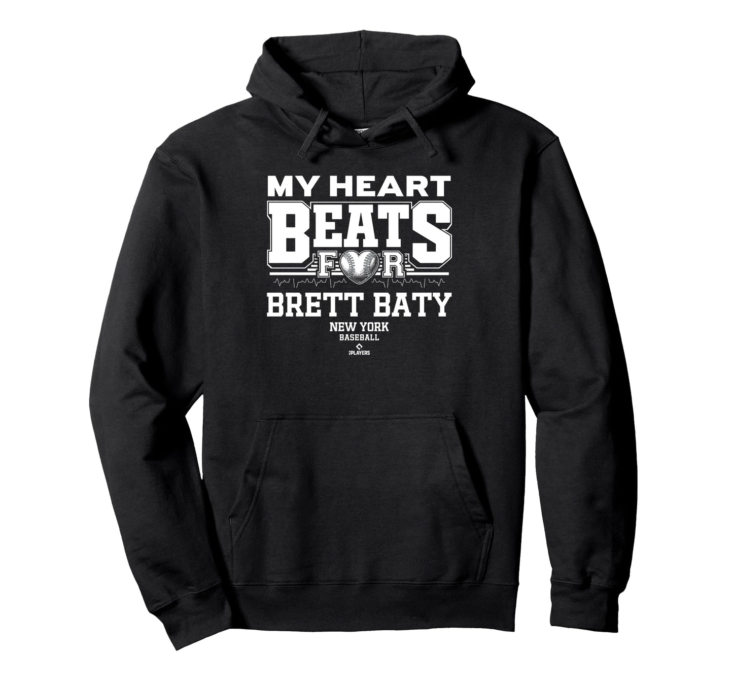 My Heart Beats Brett Baty New York Hoodie - Fun Novelty Design for Adults - T-Shirt, Sweatshirt, Hoodie
