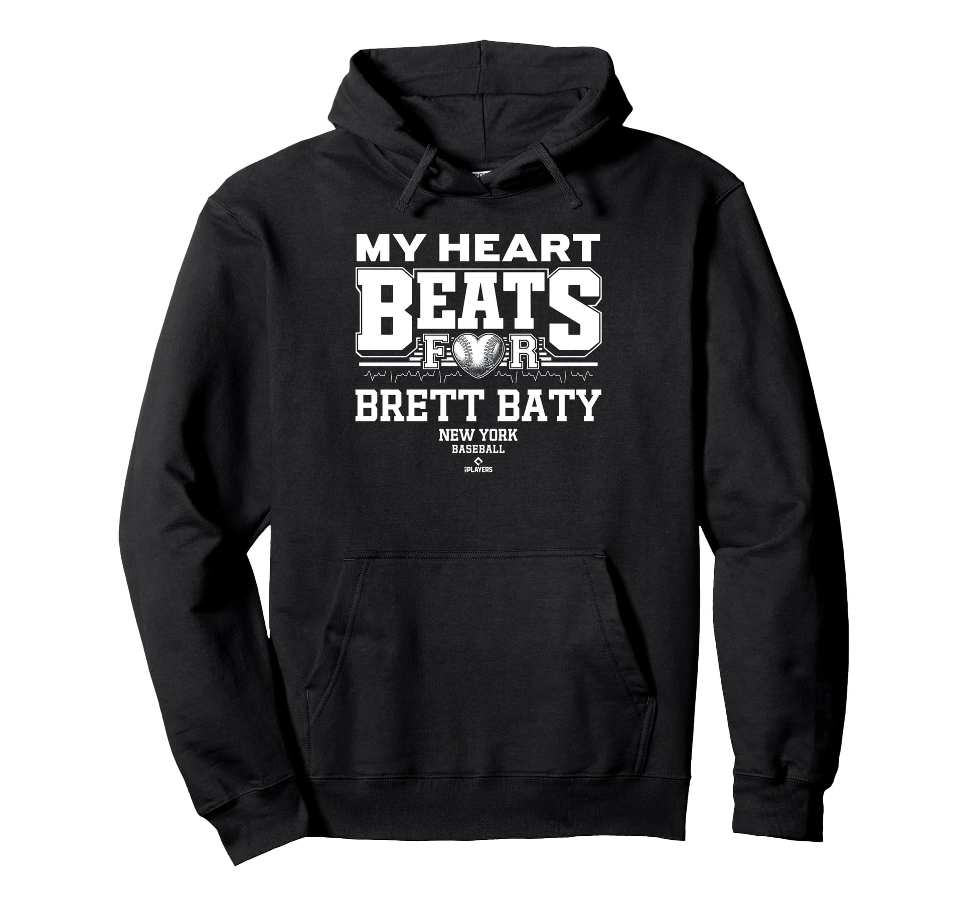 My Heart Beats Brett Baty New York Hoodie - Fun Novelty Design for Adults - T-Shirt, Sweatshirt, Hoodie