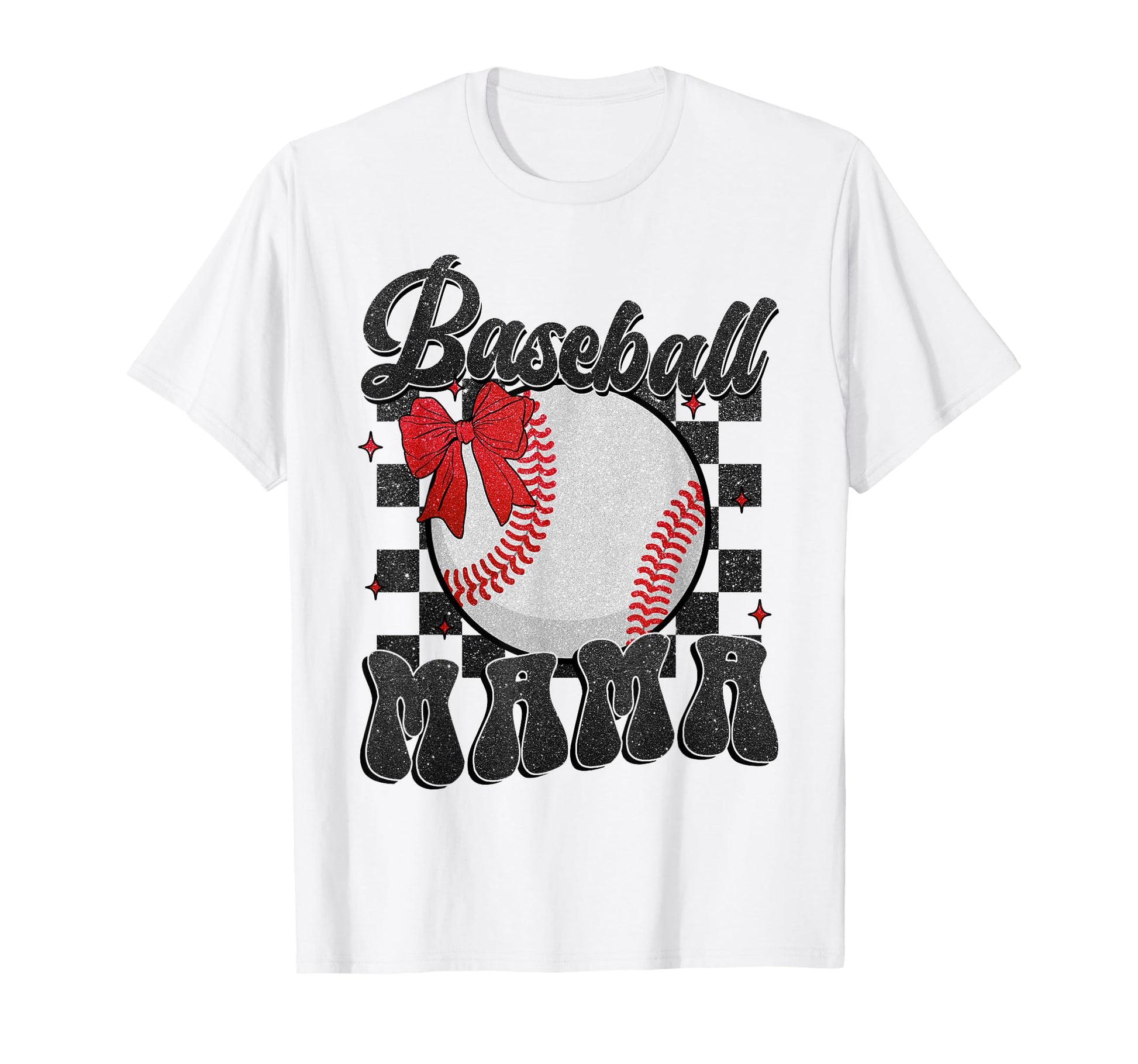 Baseball Mom Coquette Bow Mothers T-Shirt - Fun Novelty Design for Adults - T-Shirt, Sweatshirt, Hoodie