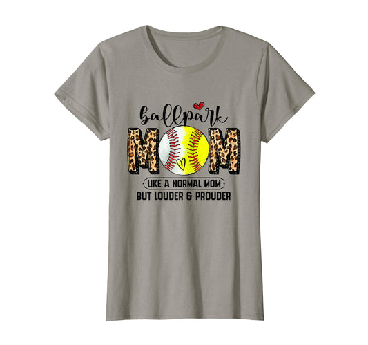 Ballpark Mama Leopard Mothers Day T-Shirt - Minimalist Print for Adults - T-Shirt, Sweatshirt, Hoodie