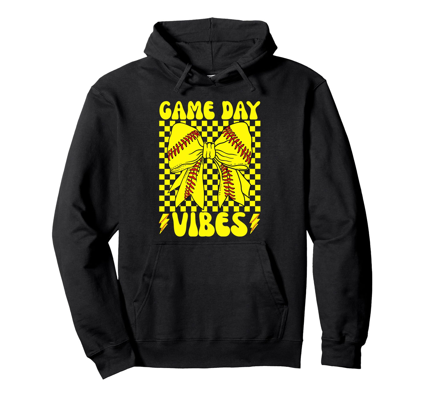 Game Day Vibes Coquette Bow Baseball Hoodie - Unique Graphic Men Women - T-Shirt, Sweatshirt, Hoodie