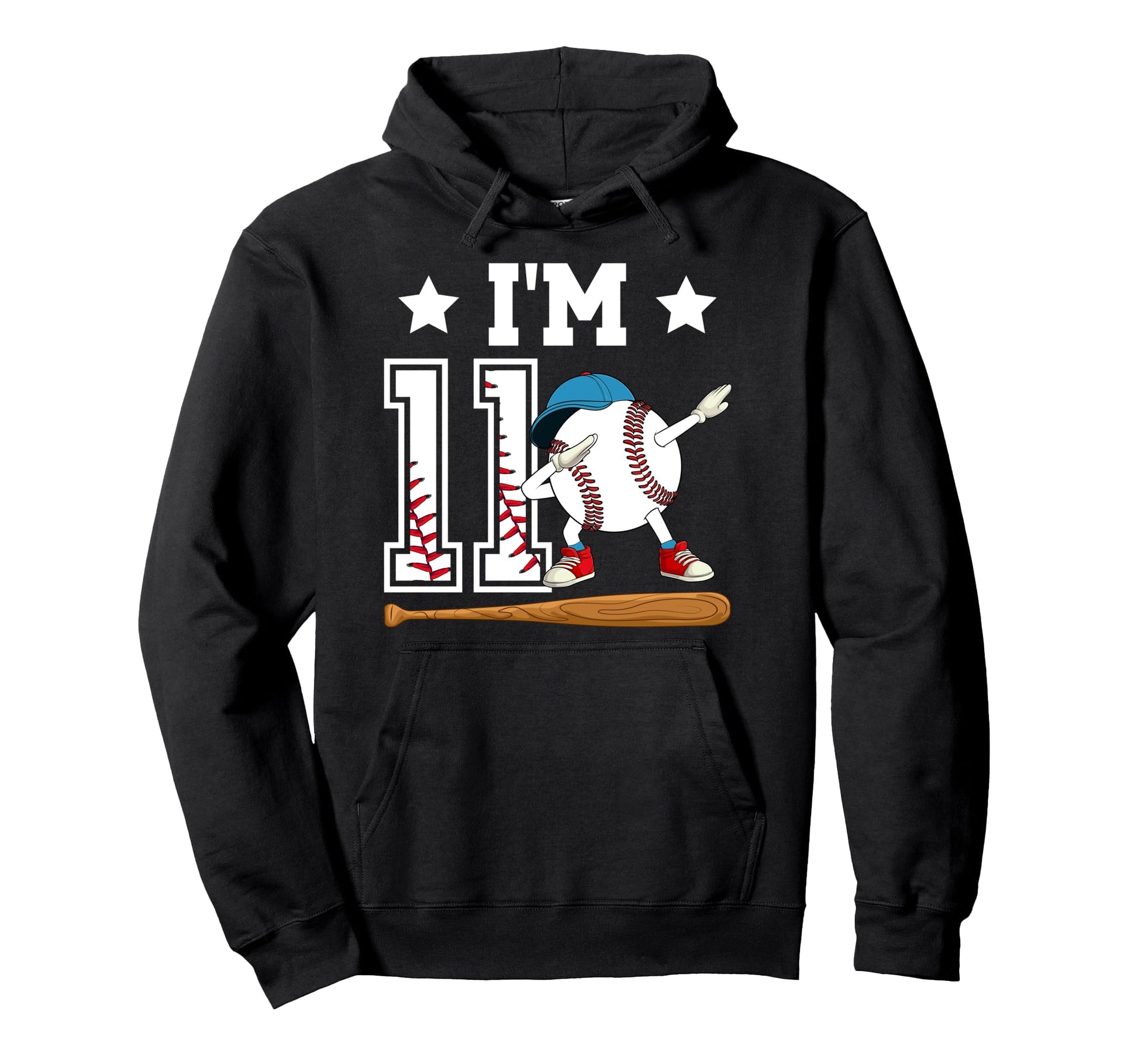 11Th Baseball Birthday Eleven Year Old Hoodie - Custom Art Print Men Women - T-Shirt, Sweatshirt, Hoodie