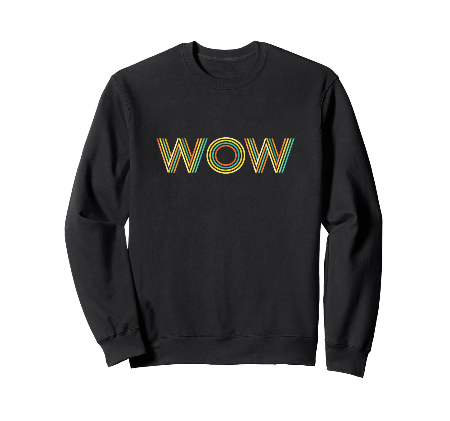 Funny Expression Wow Striped Sweatshirt - Custom Art Print for Adults - T-Shirt, Sweatshirt, Hoodie