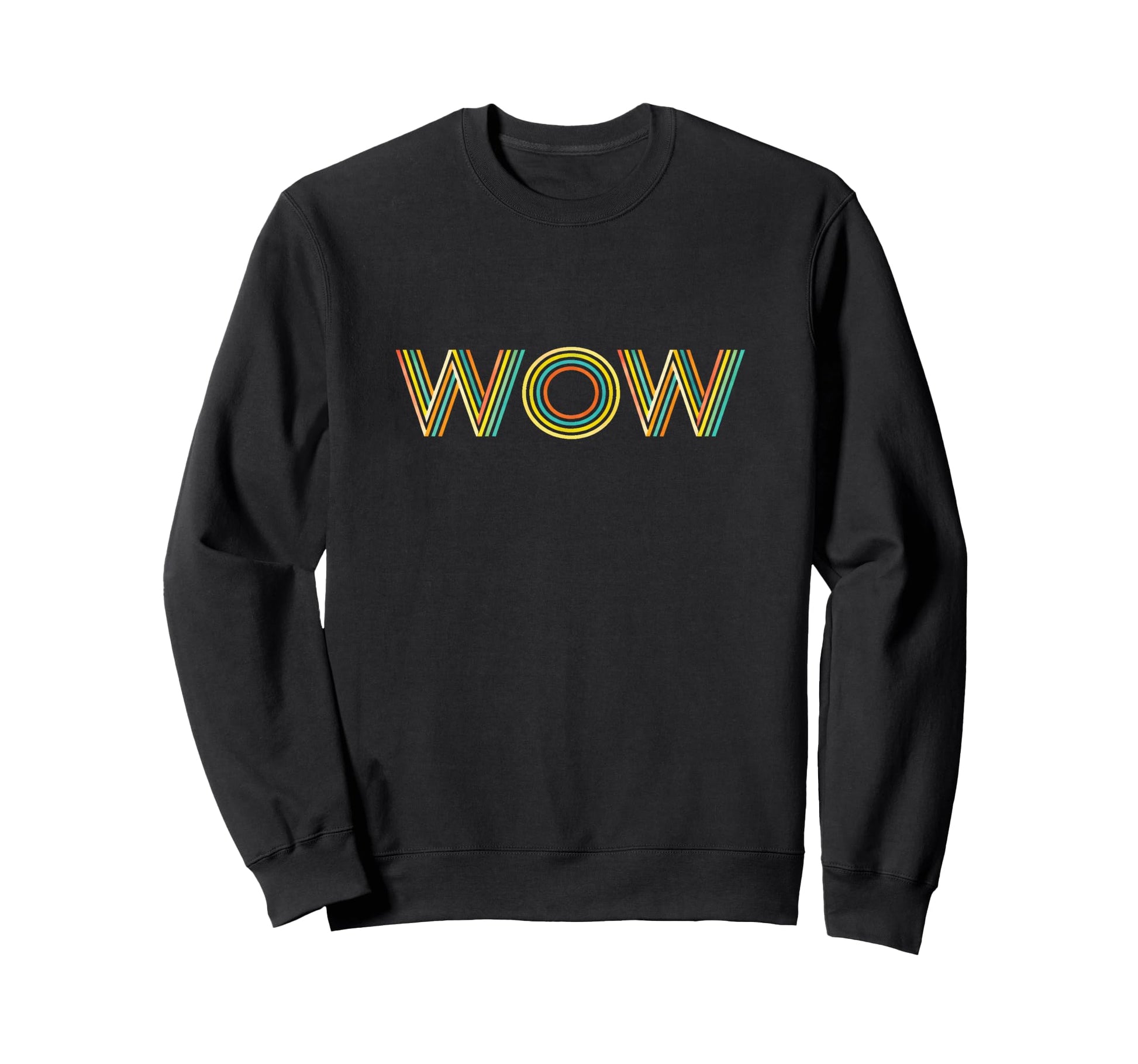 Funny Expression Wow Striped Sweatshirt - Custom Art Print for Adults - T-Shirt, Sweatshirt, Hoodie