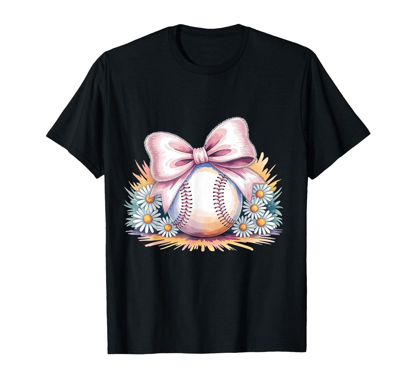 Baseball Coquette Bow Baseball Mom T-Shirt - Minimalist Print Men Women - T-Shirt, Sweatshirt, Hoodie