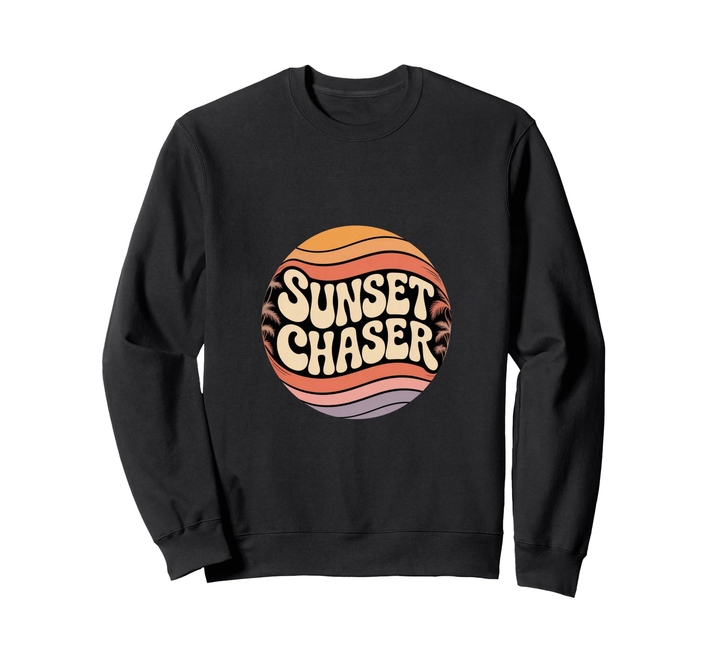 Summer Sunset Chaser Wave Typography Sweatshirt - Novelty Apparel Unisex - T-Shirt, Sweatshirt, Hoodie