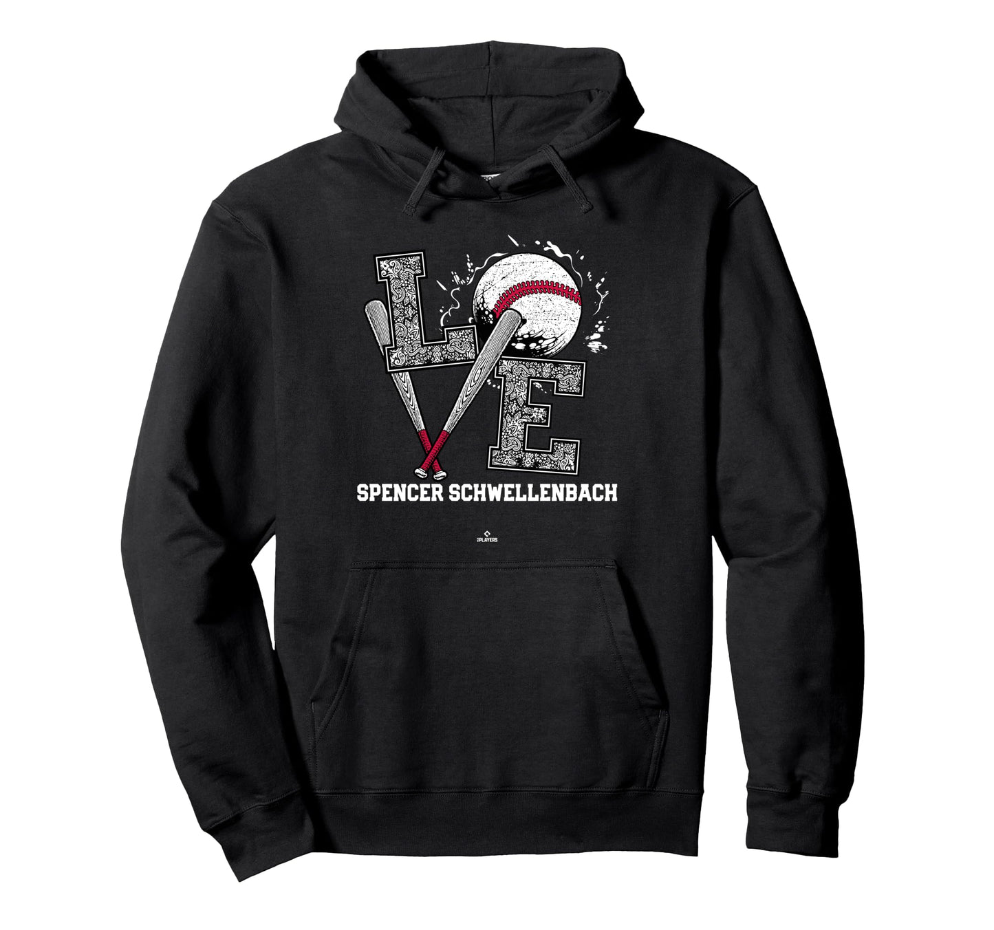Distressed Baseball Love Spencer Hoodie - Custom Art Print for Adults - T-Shirt, Sweatshirt, Hoodie