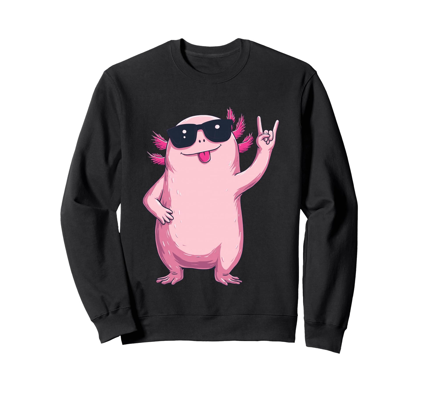 Funny Axolotl Animal Rock Sweatshirt - Custom Art Print Unisex - T-Shirt, Sweatshirt, Hoodie