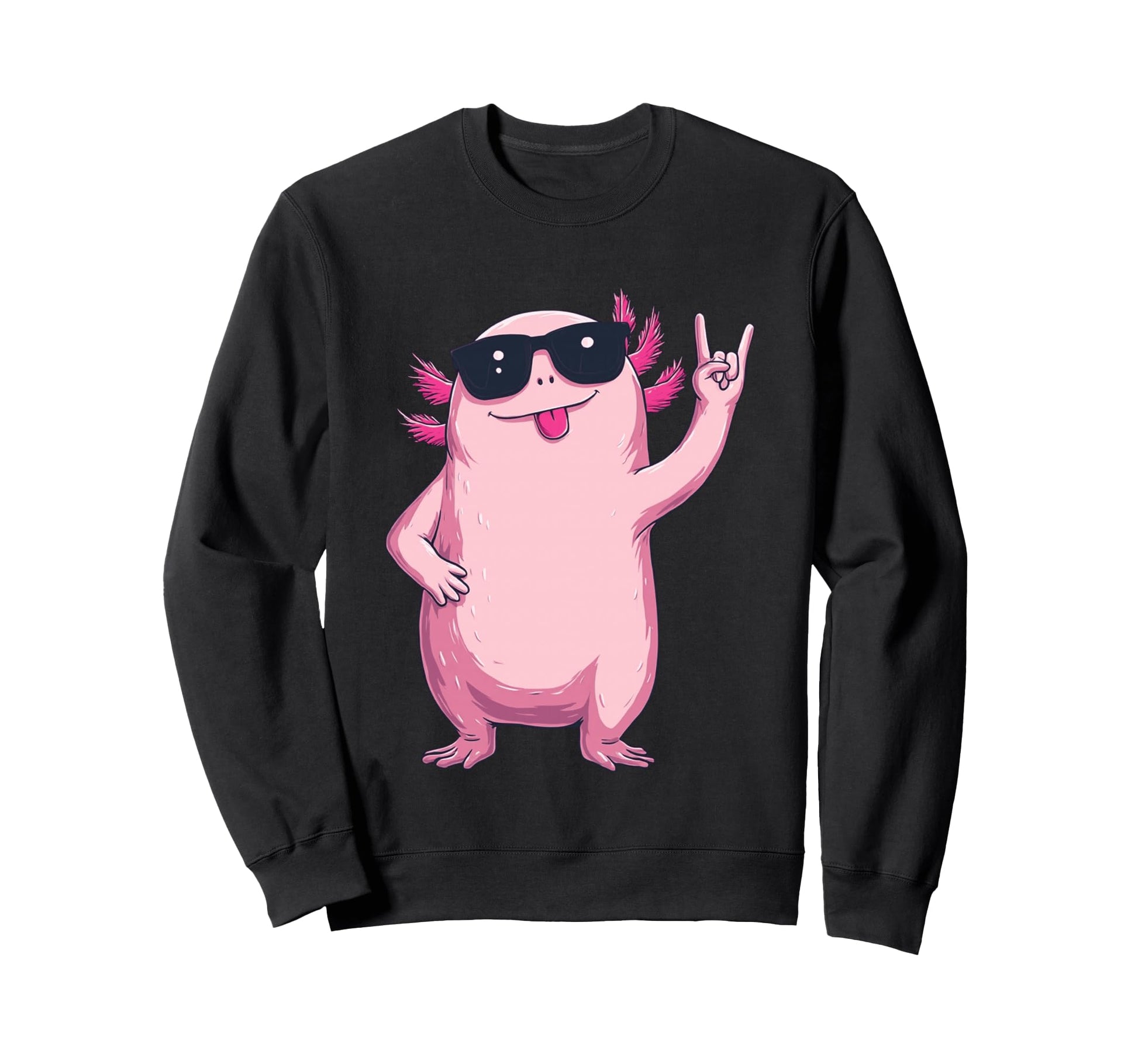 Funny Axolotl Animal Rock Sweatshirt - Custom Art Print Unisex - T-Shirt, Sweatshirt, Hoodie
