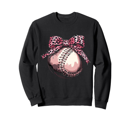 Baseball Coquette Bow Baseball Sweatshirt - Custom Art Print for Adults - T-Shirt, Sweatshirt, Hoodie