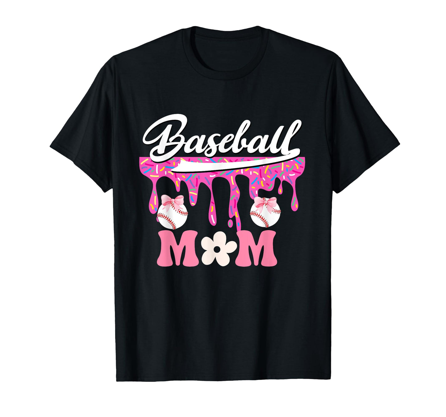 Baseball Mom Drip Ice Cream Coquette T-Shirt - Graphic Print for Adults - T-Shirt, Sweatshirt, Hoodie