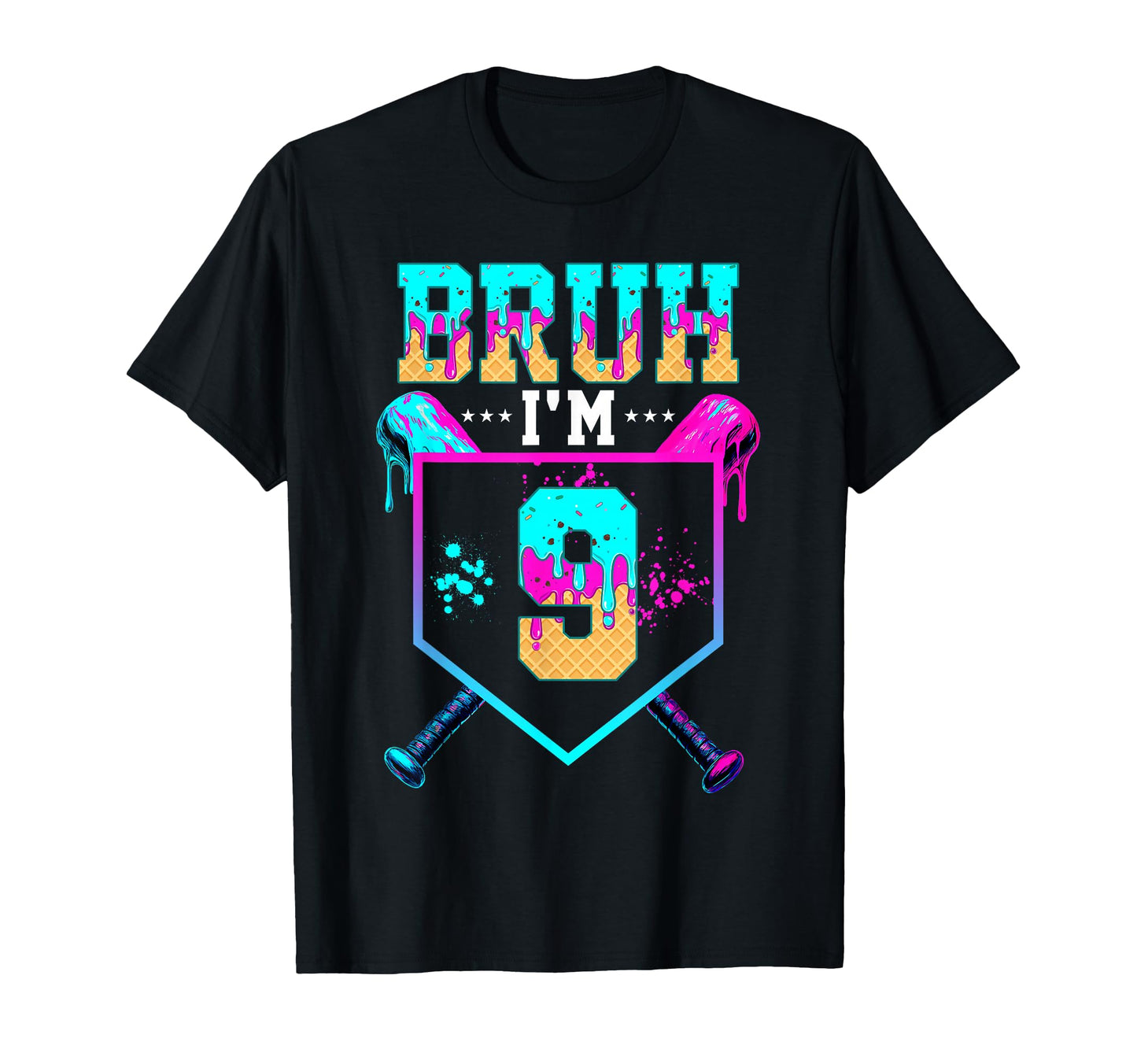 Bruh Its My 9Th Birthday Baseball Ice T-Shirt - Trendy Graphic Men Women - T-Shirt, Sweatshirt, Hoodie