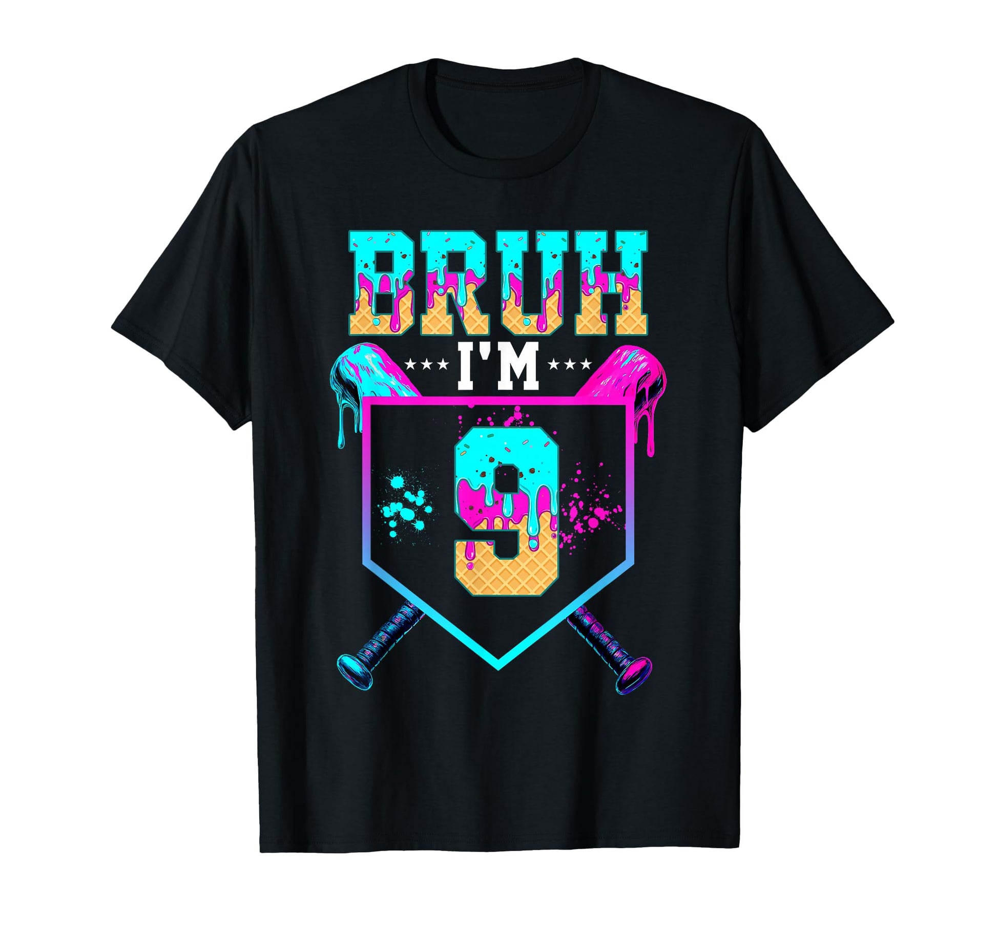 Bruh Its My 9Th Birthday Baseball Ice T-Shirt - Trendy Graphic Men Women - T-Shirt, Sweatshirt, Hoodie