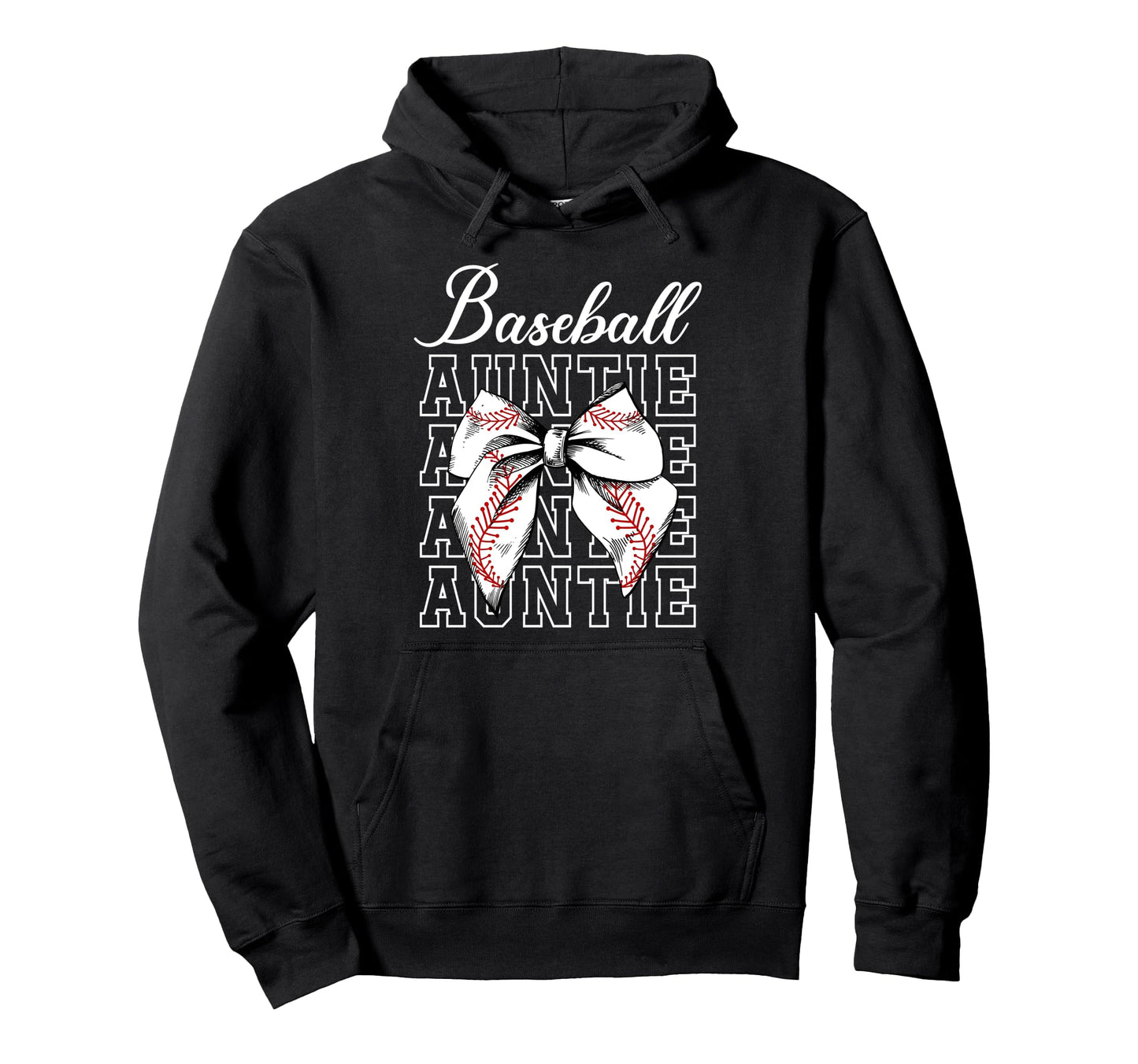 Baseball Auntie Coquette Baseball Hoodie - Fun Novelty Design for Adults - T-Shirt, Sweatshirt, Hoodie