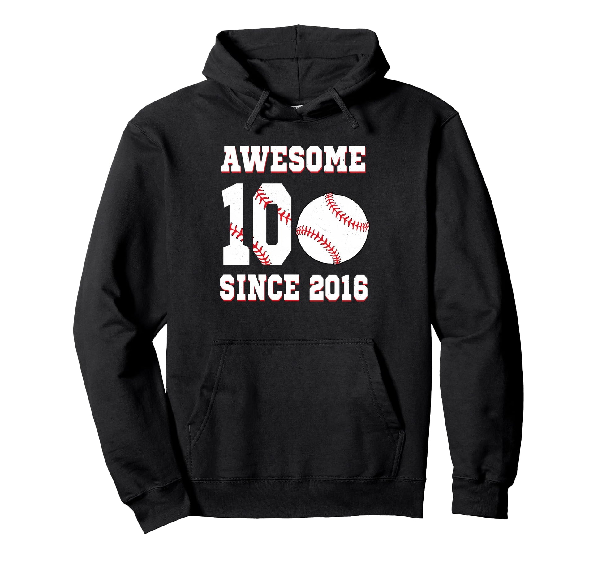 10 Years Old Birthday Baseball Awesome Hoodie - Unique Graphic for Adults - T-Shirt, Sweatshirt, Hoodie