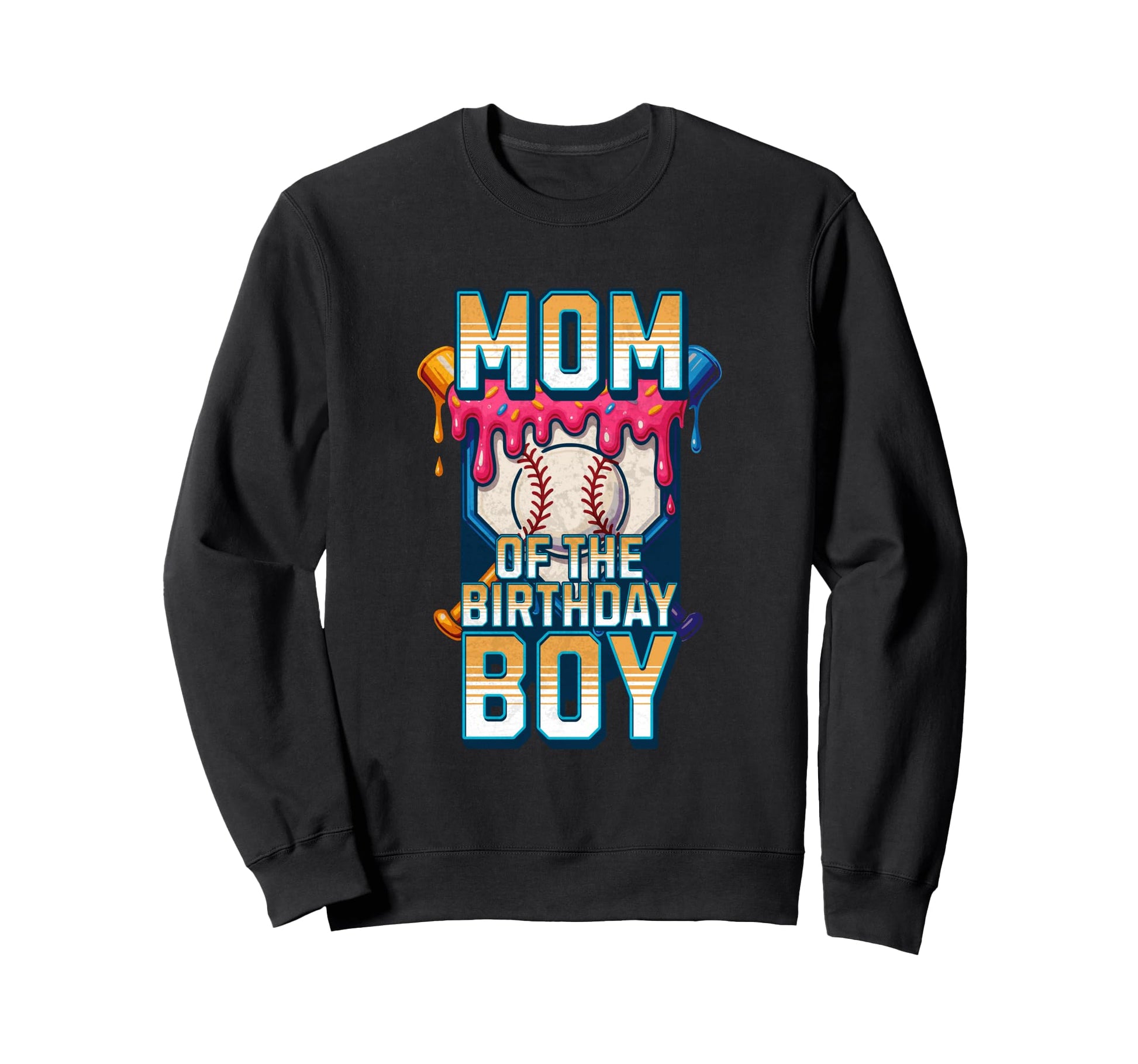 Mom Birthday Baseball Ice Cream Sweatshirt - Fun Novelty Design for Adults - T-Shirt, Sweatshirt, Hoodie