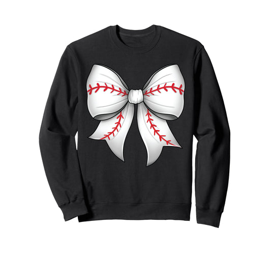 Baseball Coquette Bow Baseball Sweatshirt - Streetwear Style Unisex - T-Shirt, Sweatshirt, Hoodie