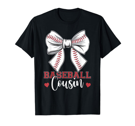 Baseball Cousin Coquette Bow Sport Lover T-Shirt - Custom Art Print Unisex - T-Shirt, Sweatshirt, Hoodie