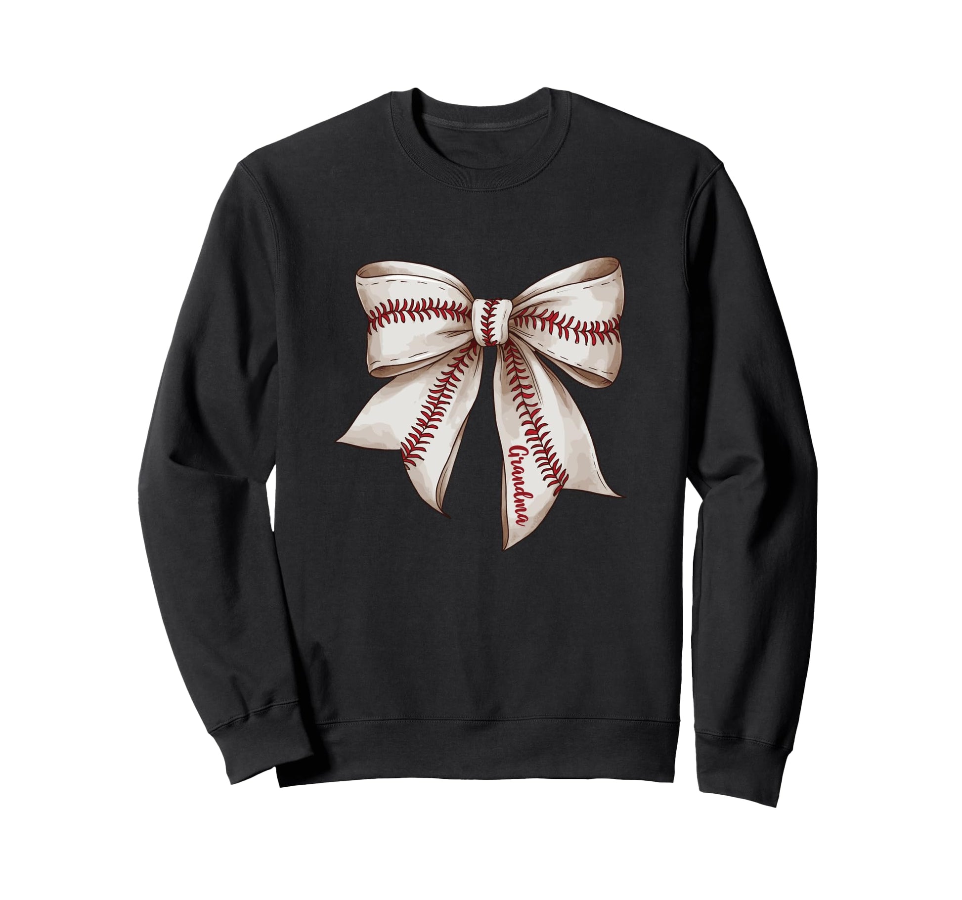 Grandma Baseball Bow Grandmothers Sweatshirt - Unique Graphic Unisex - T-Shirt, Sweatshirt, Hoodie