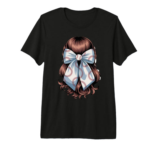 Baseball Coquette Bow Baseball Game Tri T-Shirt - Unique Graphic Unisex - T-Shirt, Sweatshirt, Hoodie