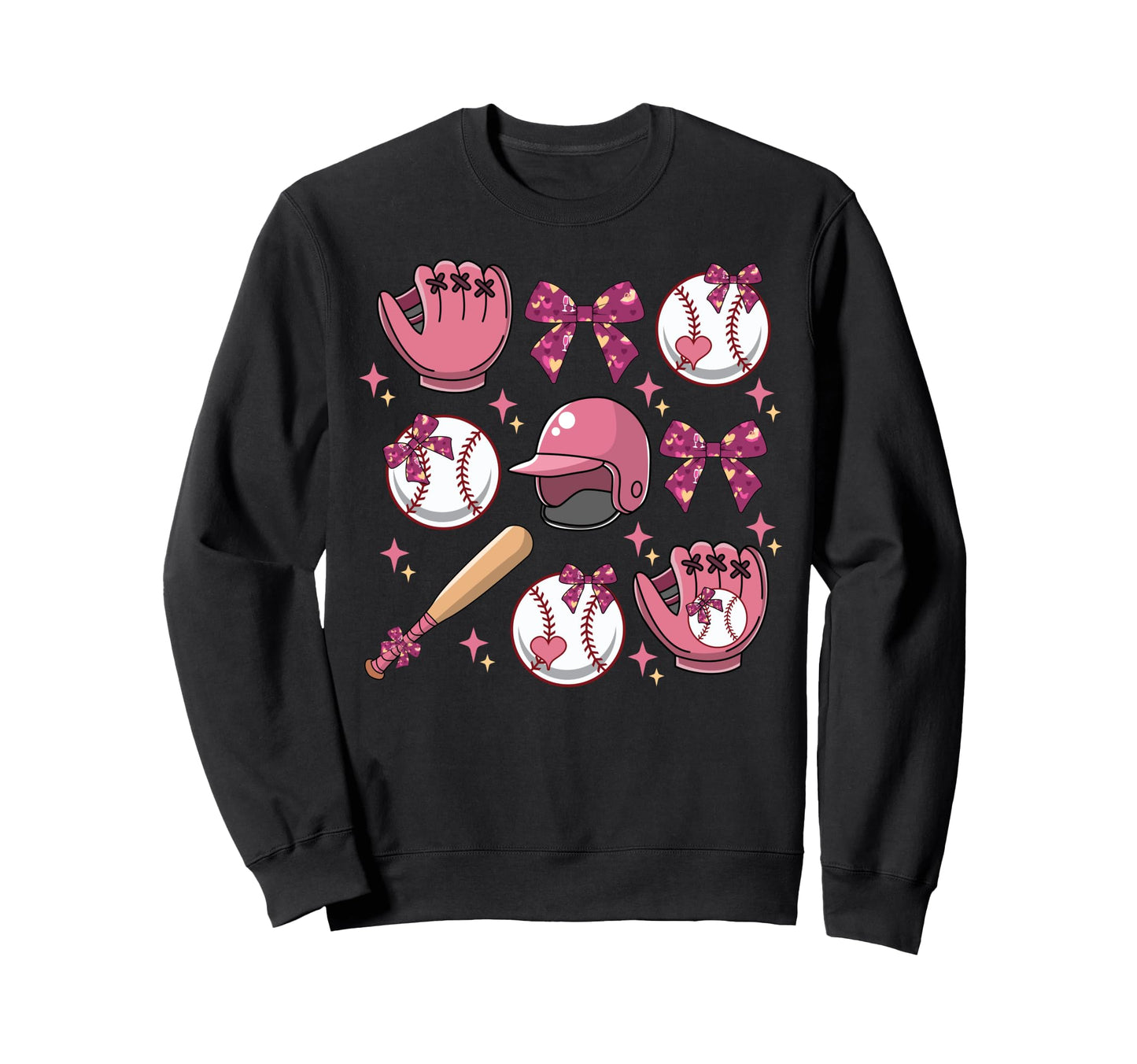 Baseball Coquette Bow Softball Sweatshirt - Aesthetic Graphic Men Women - T-Shirt, Sweatshirt, Hoodie